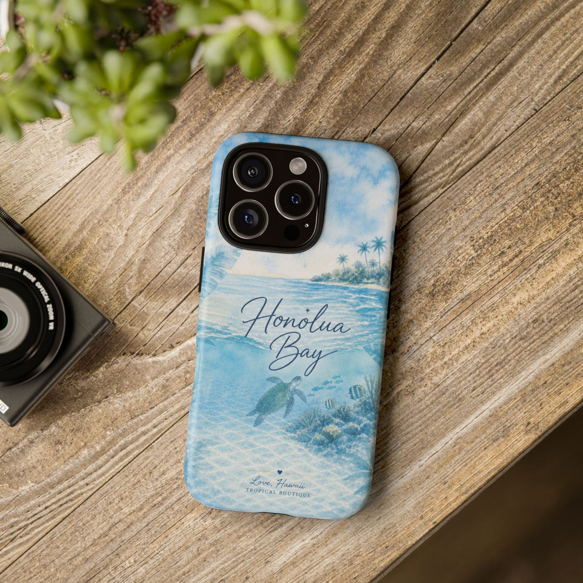 Honolua Bay Hawaii Tough Case | Sea Turtle Ocean Art | Tropical Watercolor Phone Cover