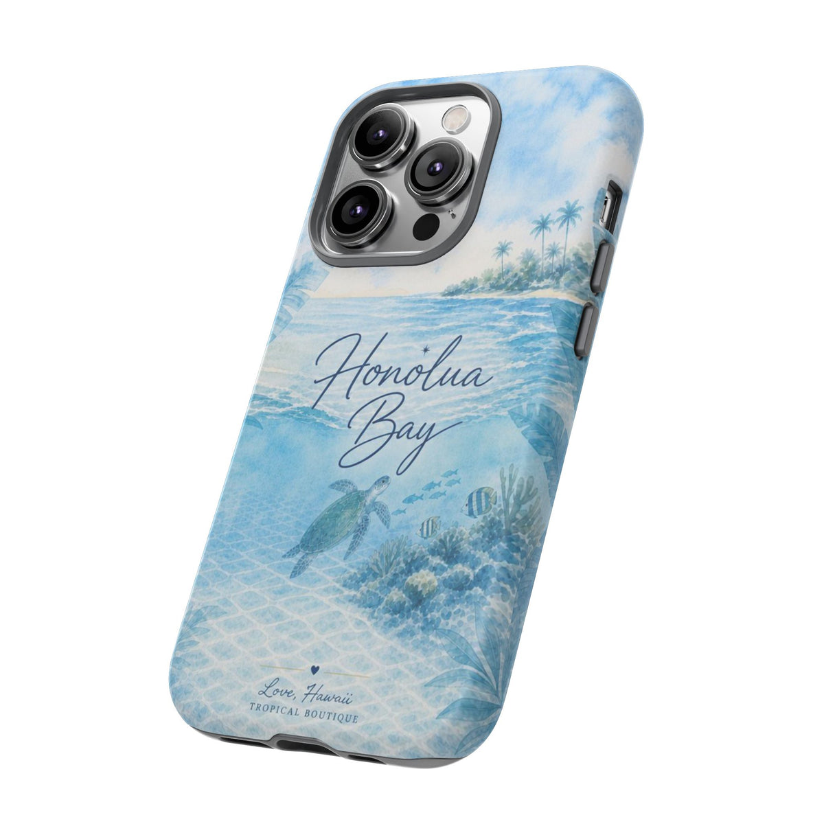 Honolua Bay Hawaii Tough Case | Sea Turtle Ocean Art | Tropical Watercolor Phone Cover