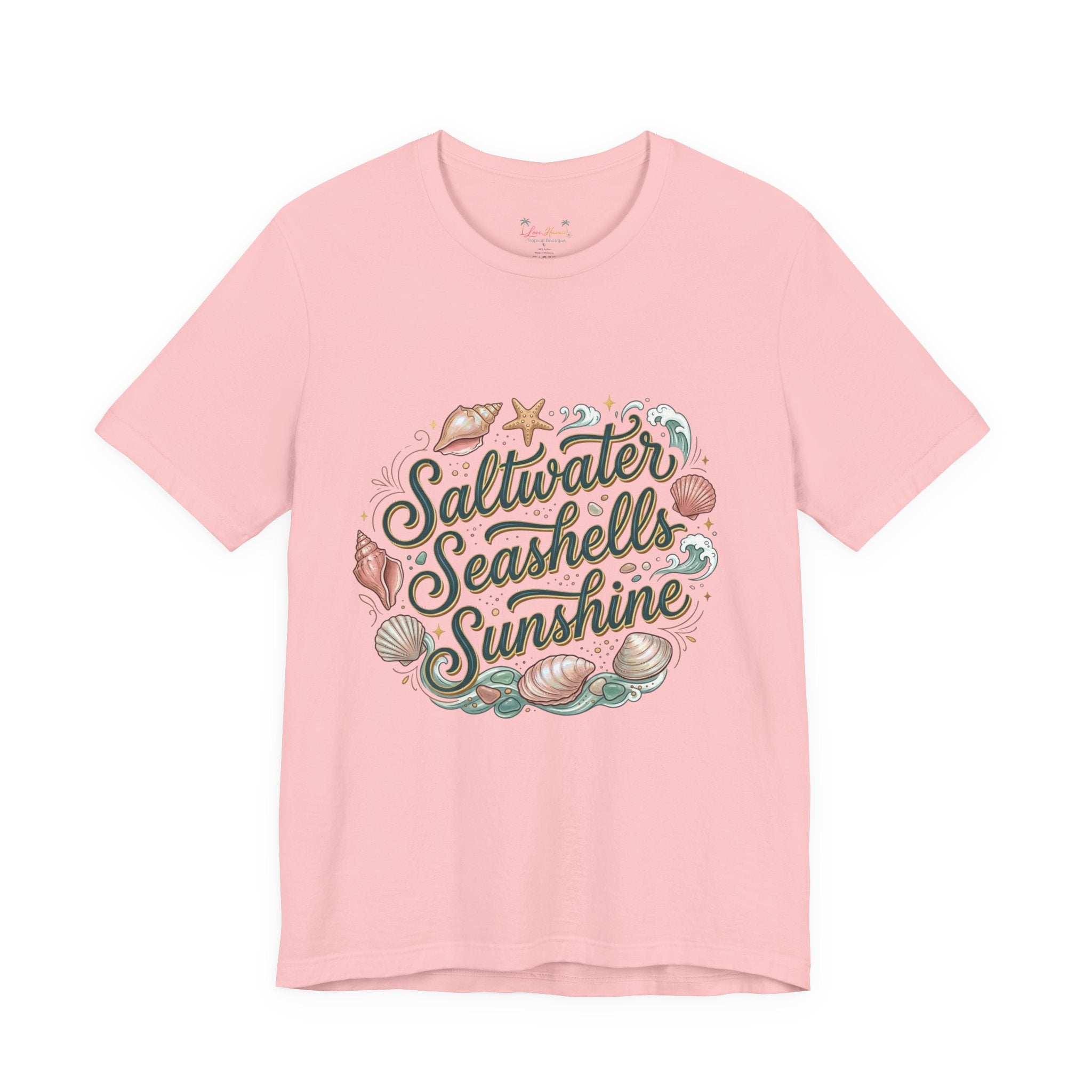 Saltwater Seashells Sunshine T-Shirt — Beachy Coastal Graphic Tee