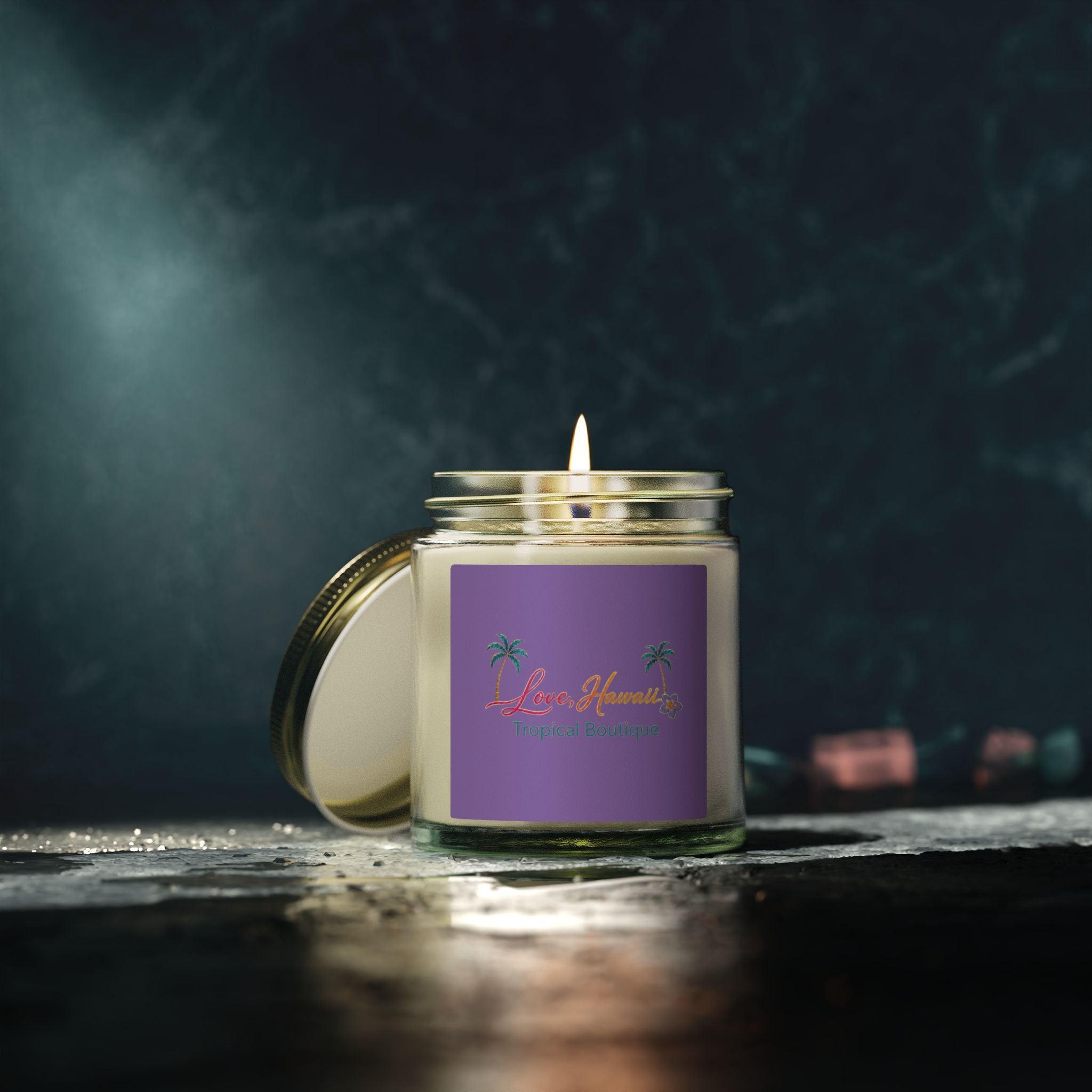 Coconut Apricot Scented Candle — Tropical Boutique Soy Jar (4oz or 9oz)