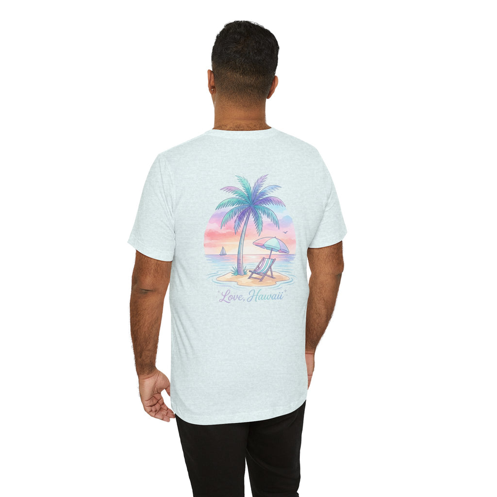 T-Shirt — Lanikai Hawaii Pastel Beach Palm Graphic Tee