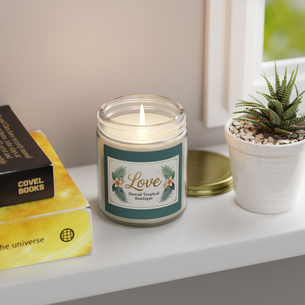 Coconut Apricot Scented Candle — Tropical Boutique Soy Jar (4oz or 9oz)-Love, Hawaii Home Collection
