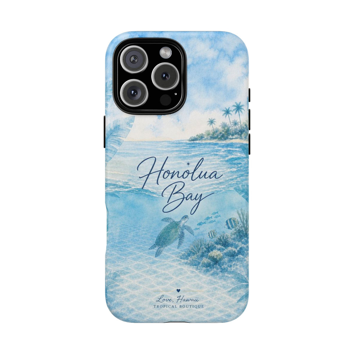 Honolua Bay Hawaii Tough Case | Sea Turtle Ocean Art | Tropical Watercolor Phone Cover