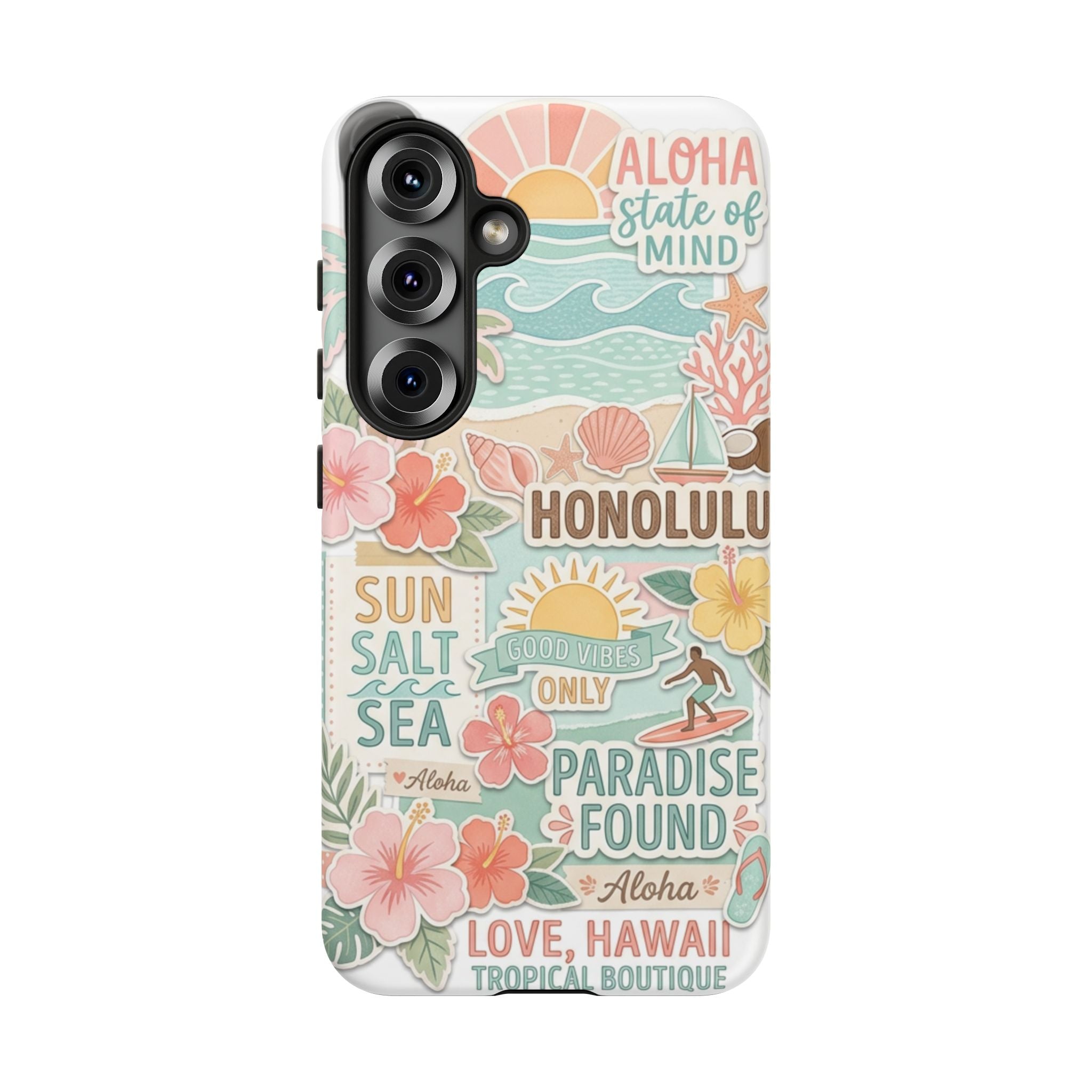 Hawaii Beach Collage Phone Case | Tropical Honolulu Floral Paradise