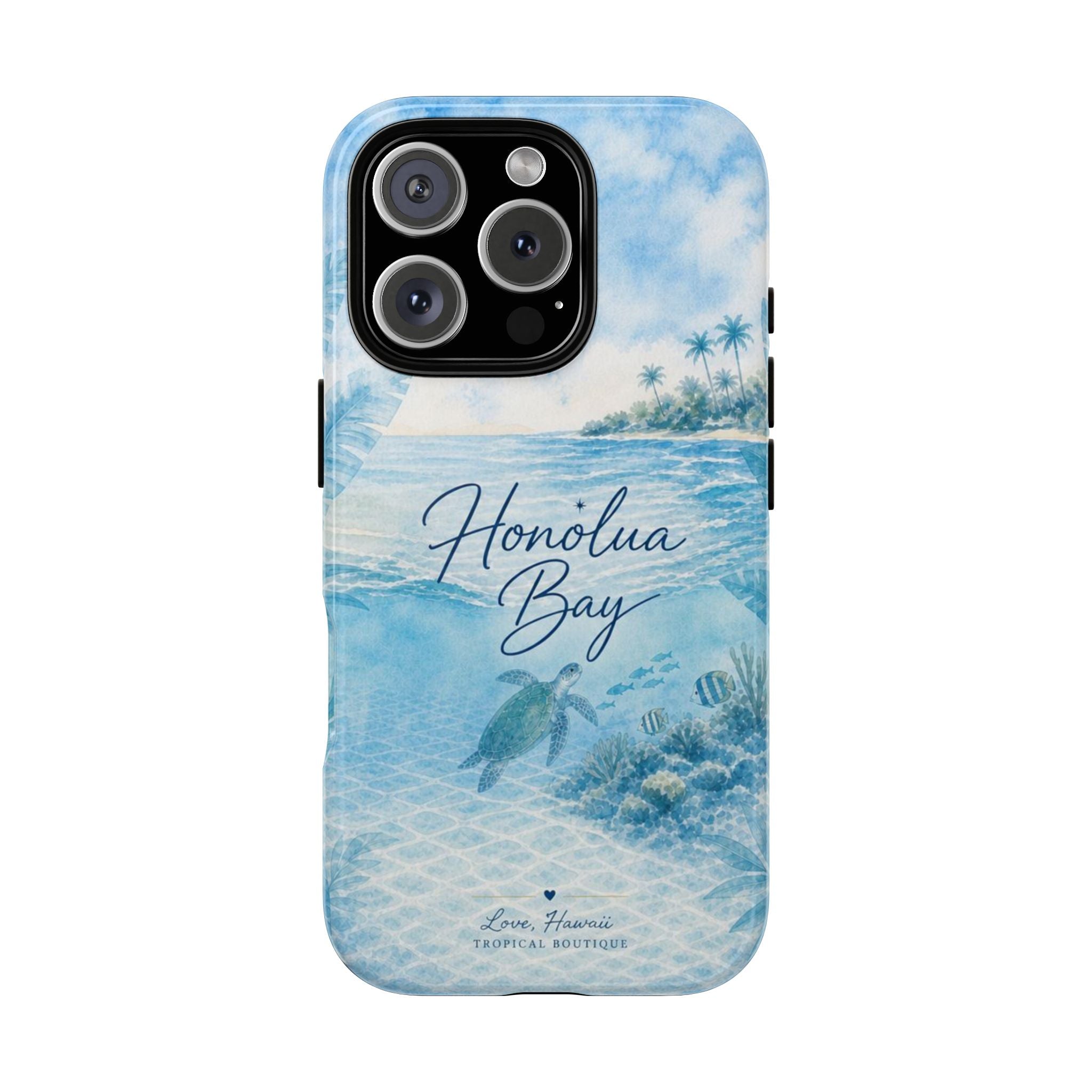 Honolua Bay Hawaii Tough Case | Sea Turtle Ocean Art | Tropical Watercolor Phone Cover