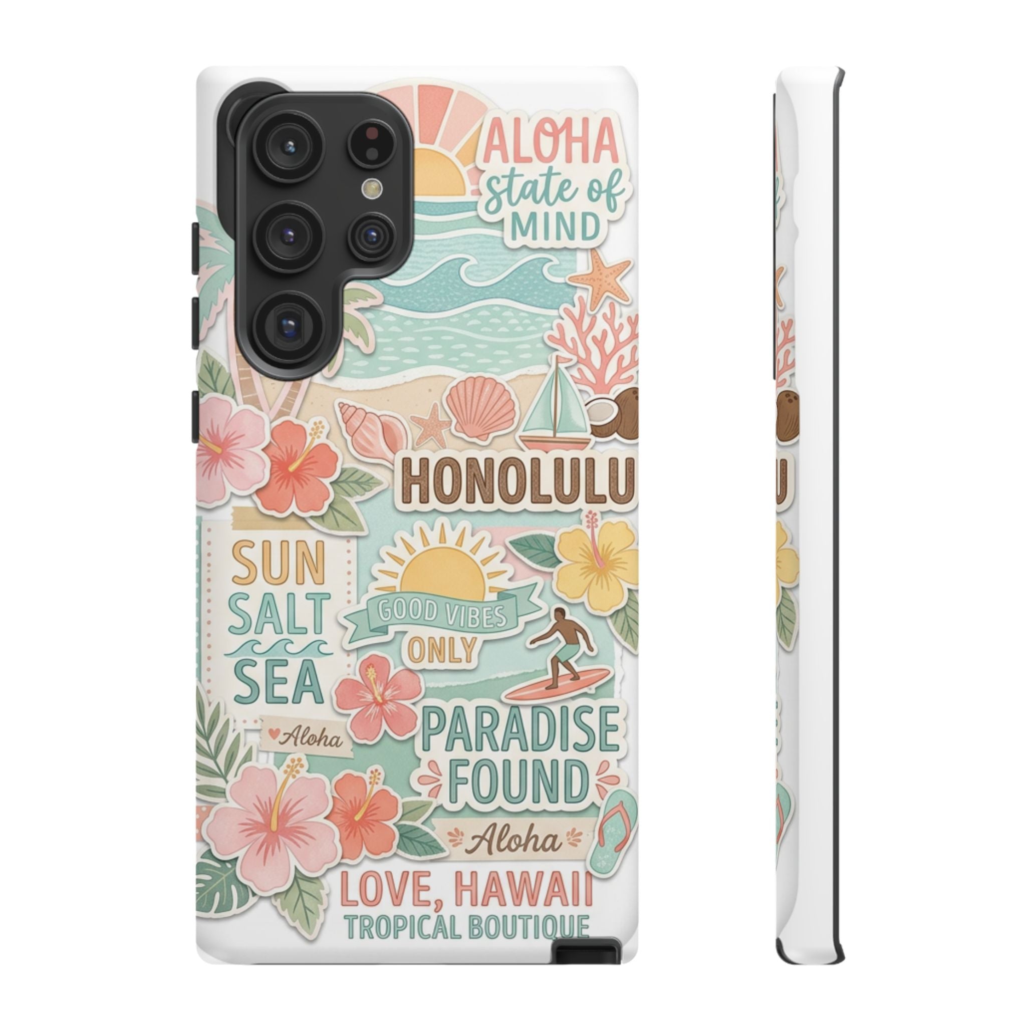 Hawaii Beach Collage Phone Case | Tropical Honolulu Floral Paradise