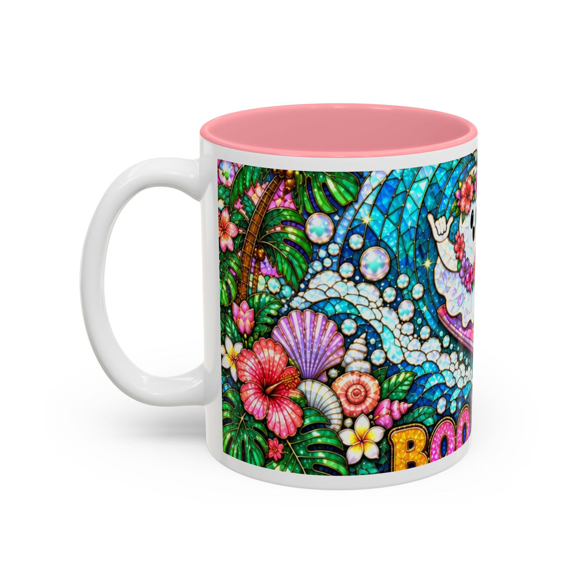 BOOLOHA Surfing Ghost Mug | Two-Tone Accent Coffee Cup