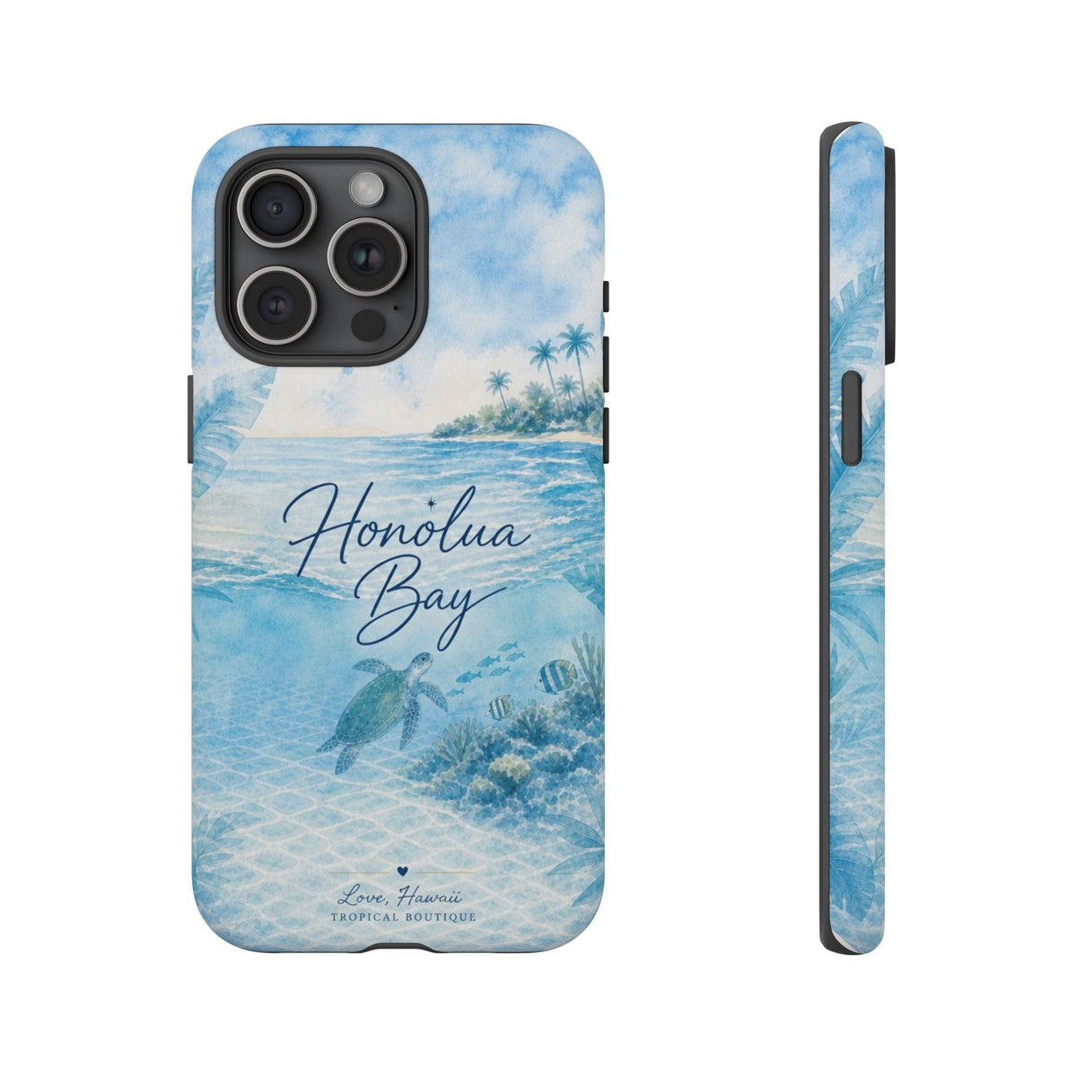 Honolua Bay Hawaii Tough Case | Sea Turtle Ocean Art | Tropical Watercolor Phone Cover