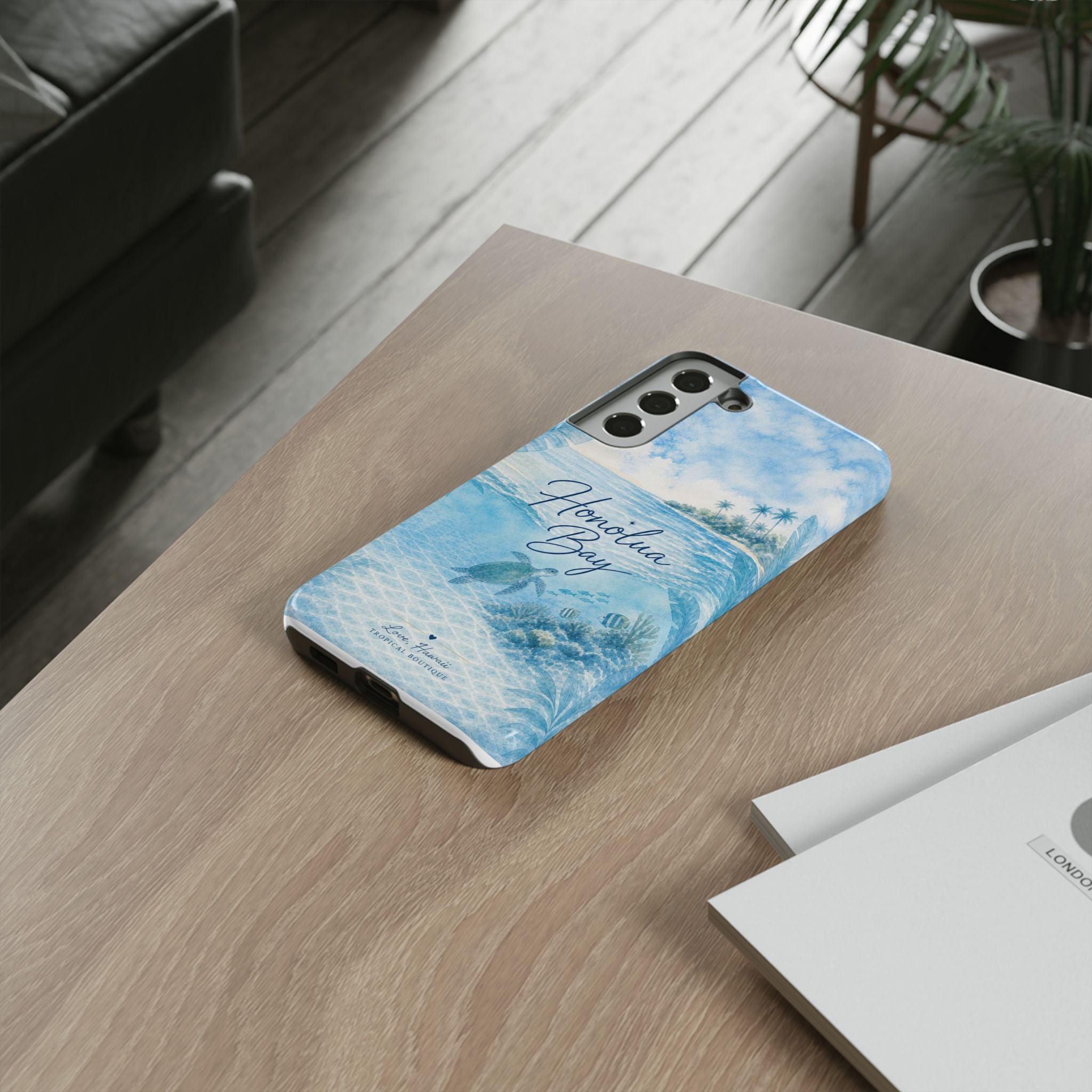 Honolua Bay Hawaii Tough Case | Sea Turtle Ocean Art | Tropical Watercolor Phone Cover