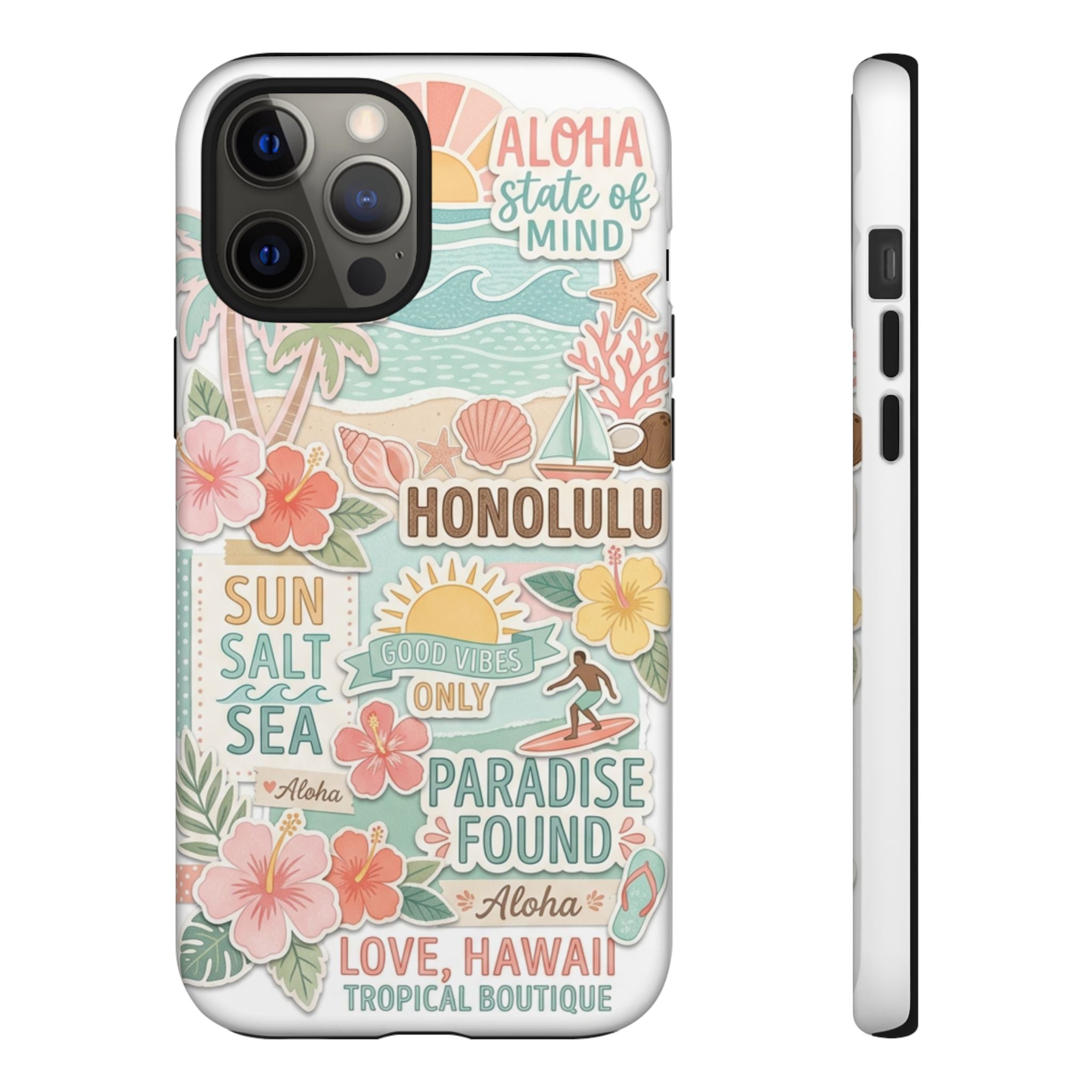 Hawaii Beach Collage Phone Case | Tropical Honolulu Floral Paradise