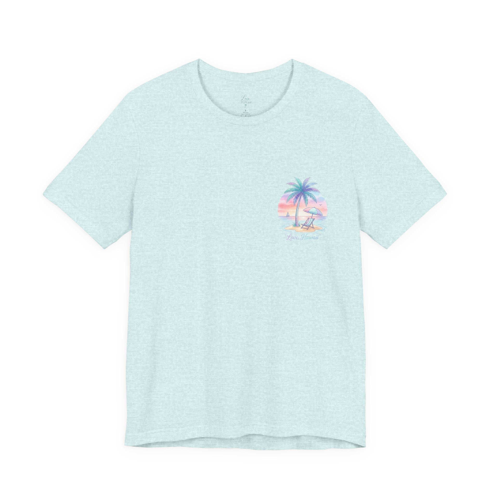 T-Shirt — Lanikai Hawaii Pastel Beach Palm Graphic Tee