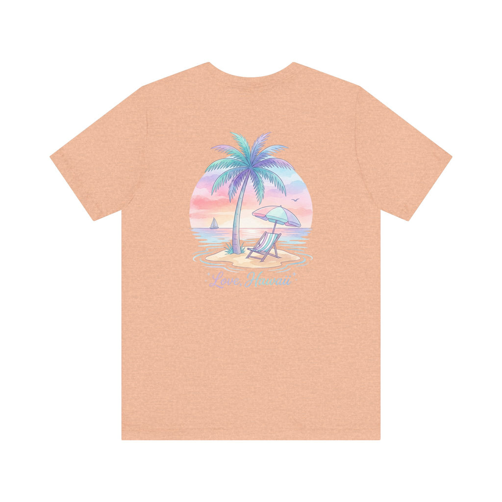 T-Shirt — Lanikai Hawaii Pastel Beach Palm Graphic Tee