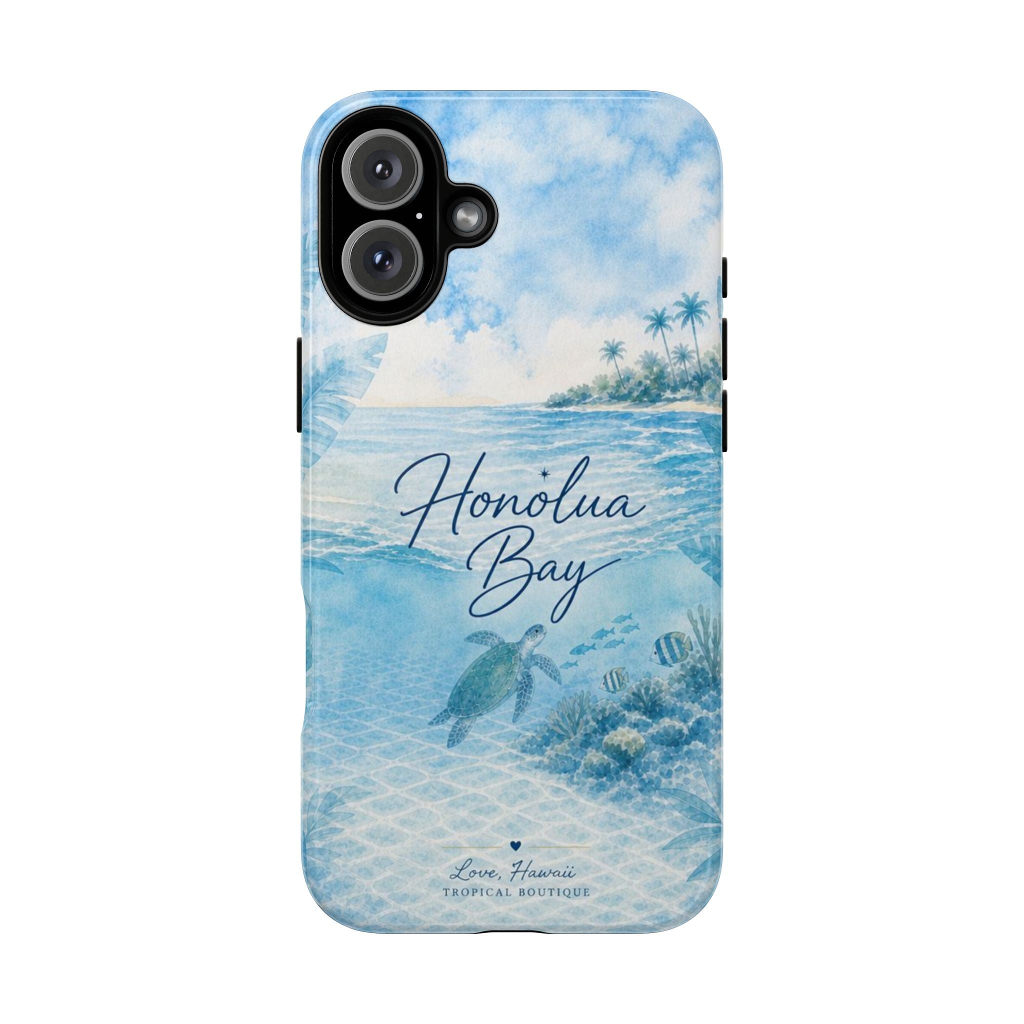 Honolua Bay Hawaii Tough Case | Sea Turtle Ocean Art | Tropical Watercolor Phone Cover