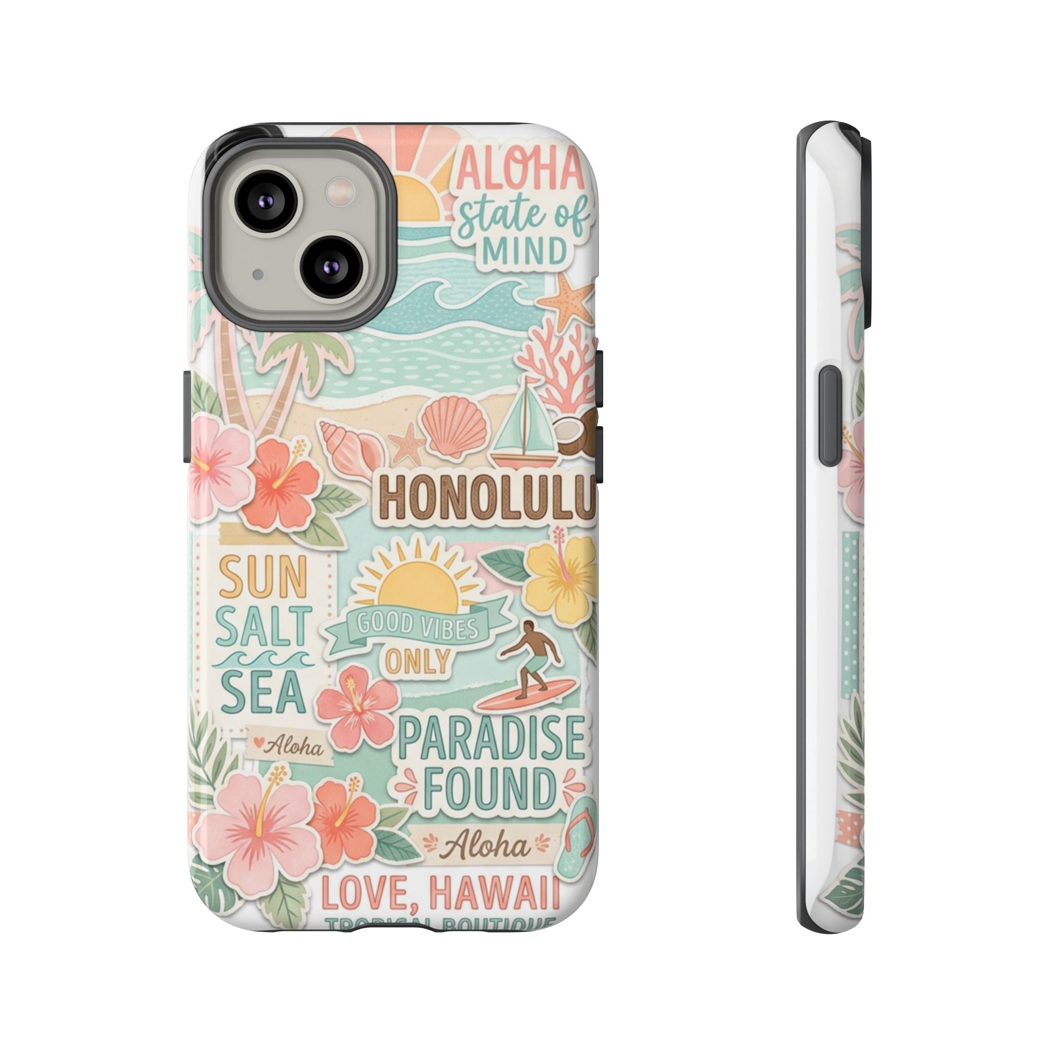 Hawaii Beach Collage Phone Case | Tropical Honolulu Floral Paradise