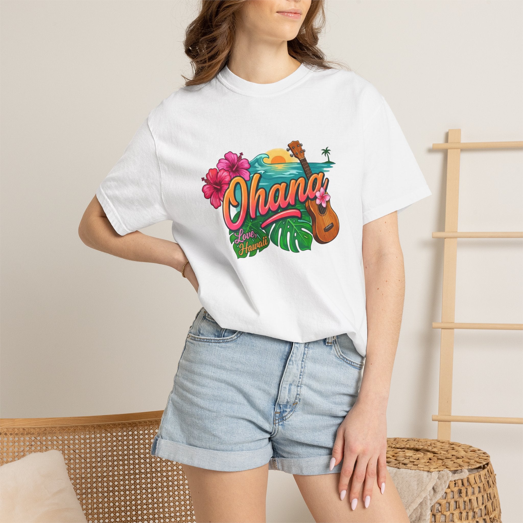 Ohana Tropical Sunset Tee-Love, Hawaii Collection