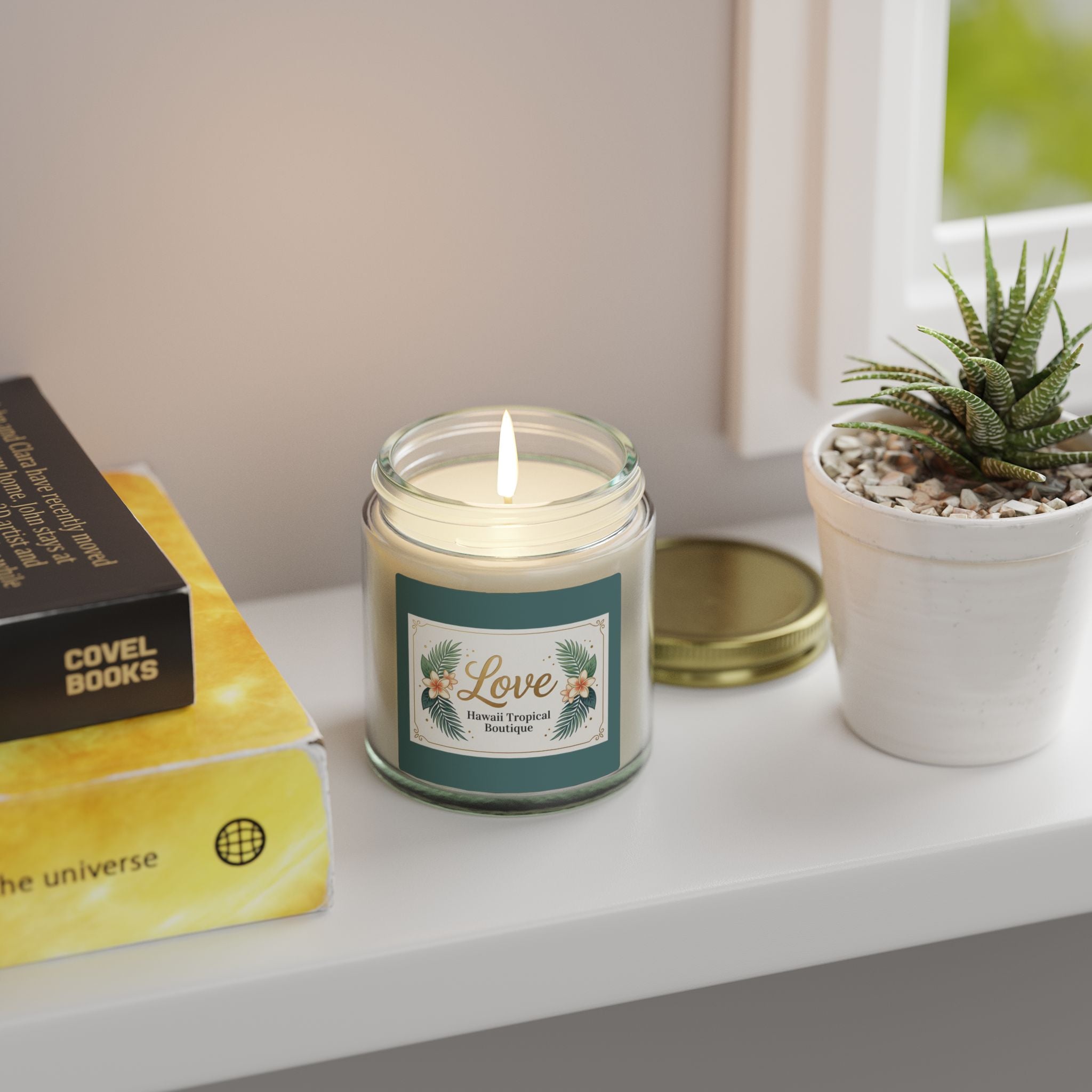 Coconut Apricot Scented Candle — Tropical Boutique Soy Jar (4oz or 9oz)-Love, Hawaii Home Collection
