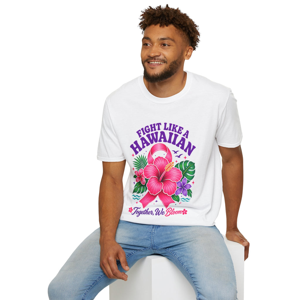 Fight Like a Hawaiian T-Shirt – Floral Breast Cancer Awareness Tee (Together We Bloom)