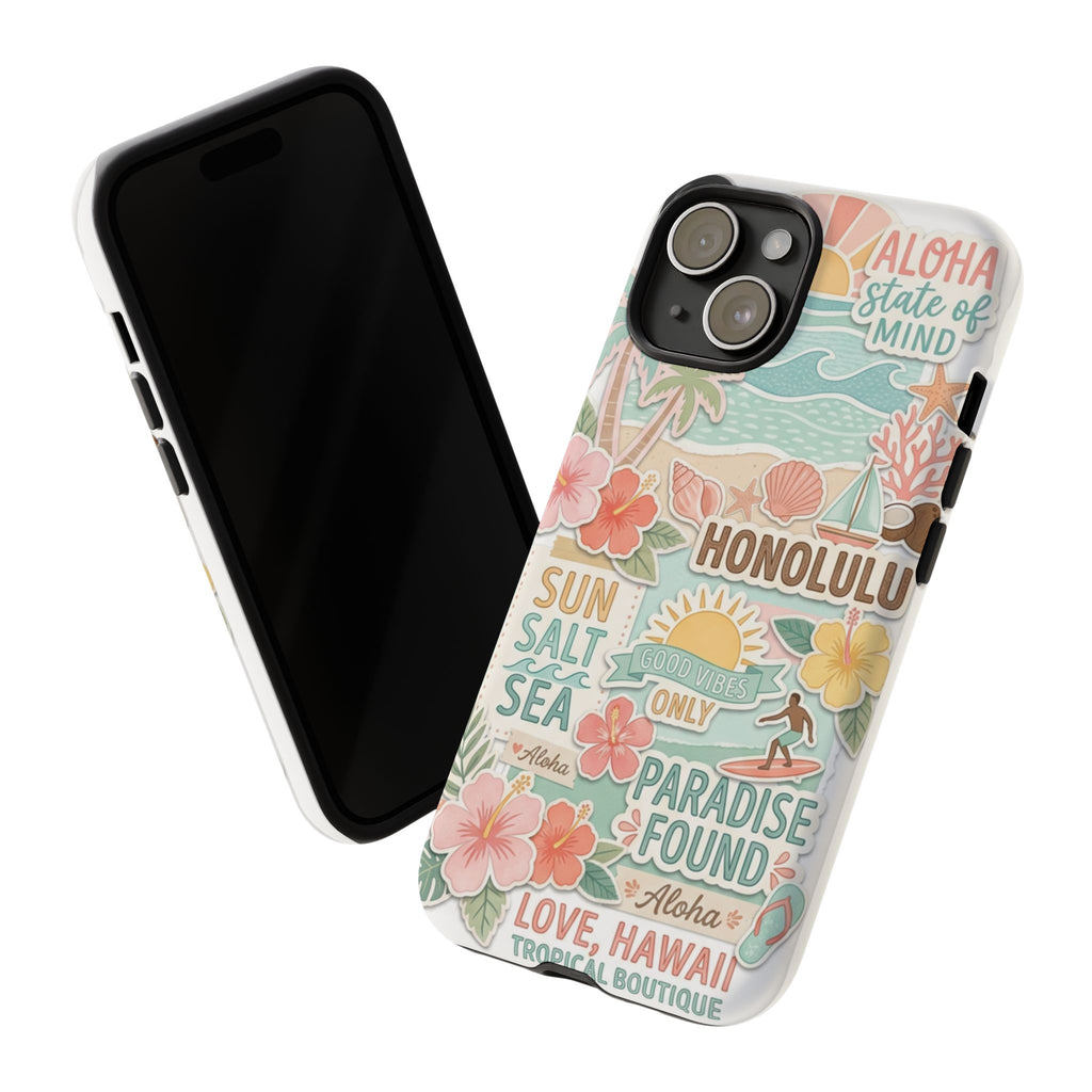 Hawaii Beach Collage Phone Case | Tropical Honolulu Floral Paradise