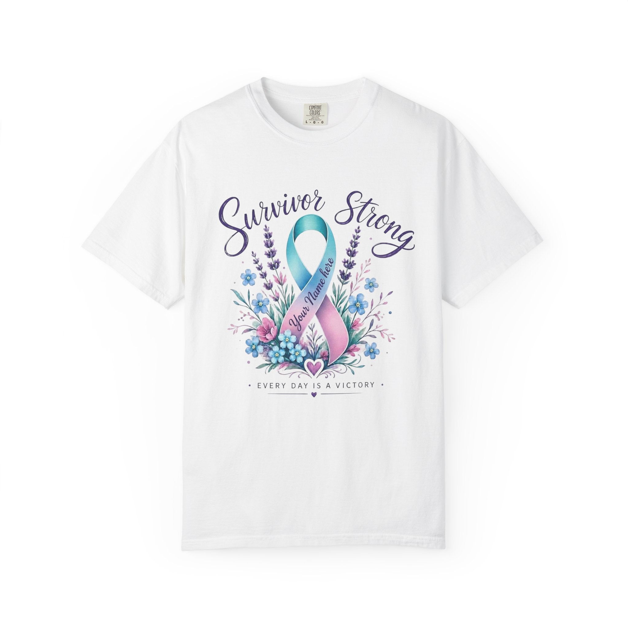 Survivor Strong Ribbon T-Shirt — Thyroid & Awareness Support Tee