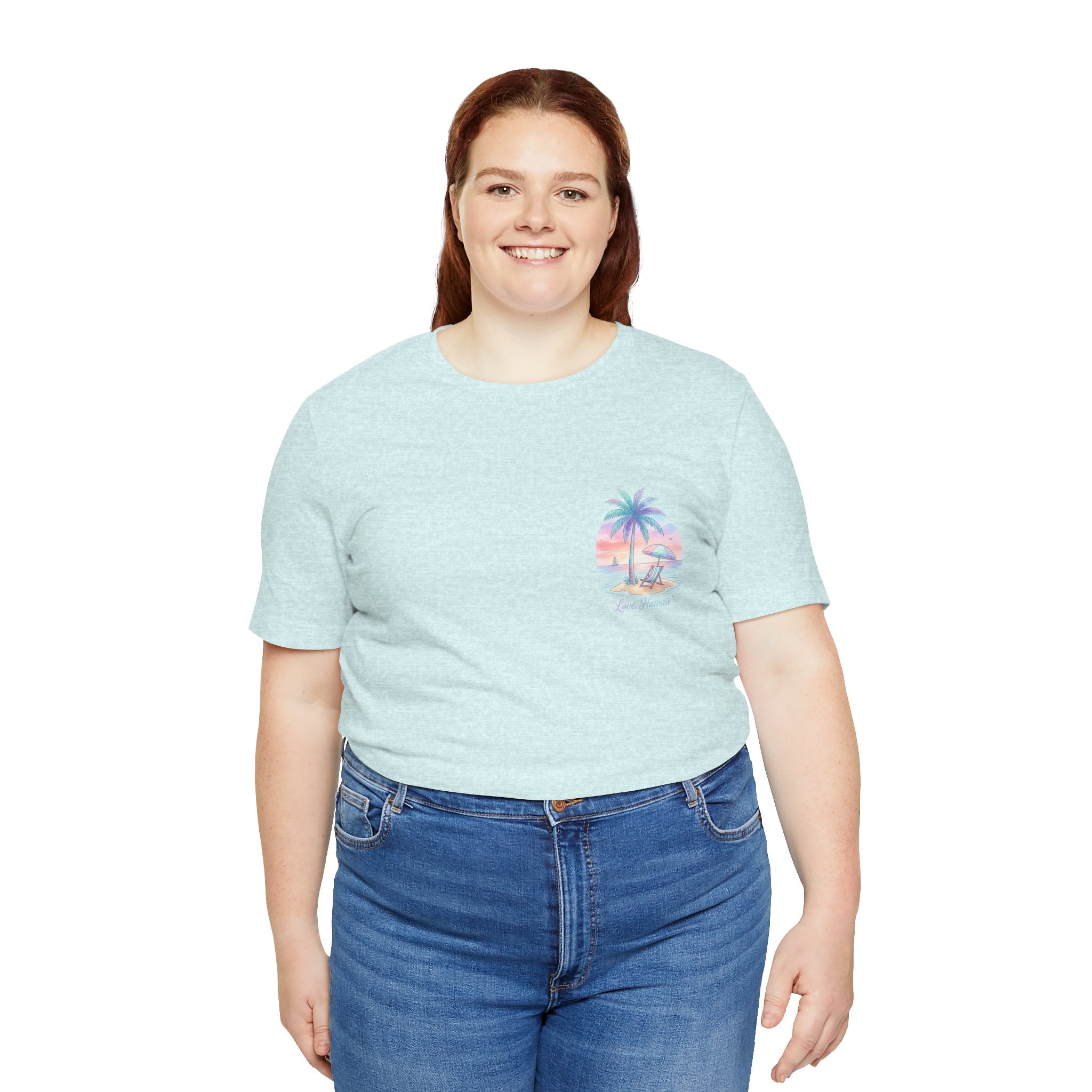 T-Shirt — Lanikai Hawaii Pastel Beach Palm Graphic Tee