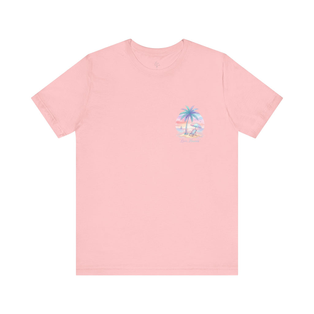 T-Shirt — Lanikai Hawaii Pastel Beach Palm Graphic Tee