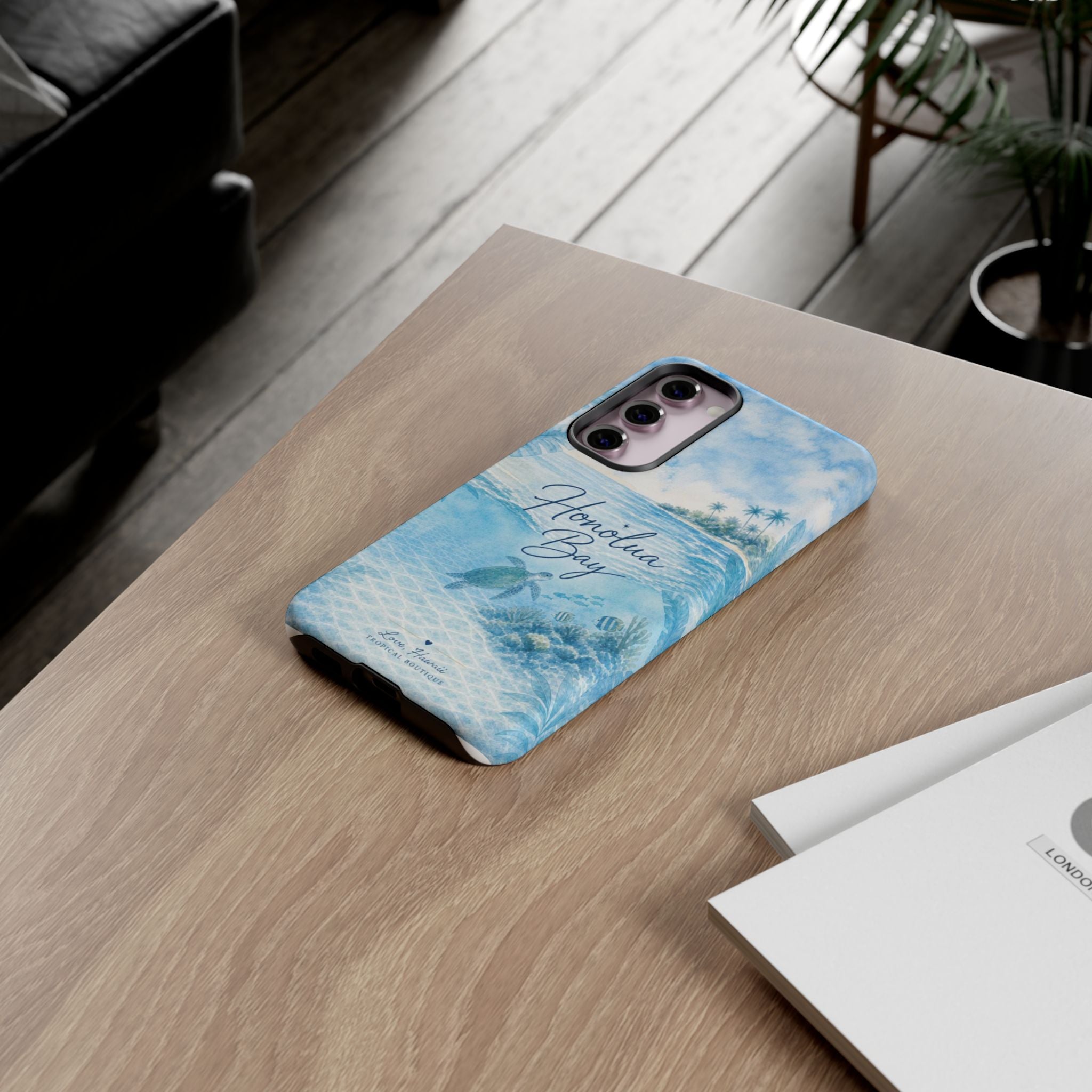 Honolua Bay Hawaii Tough Case | Sea Turtle Ocean Art | Tropical Watercolor Phone Cover