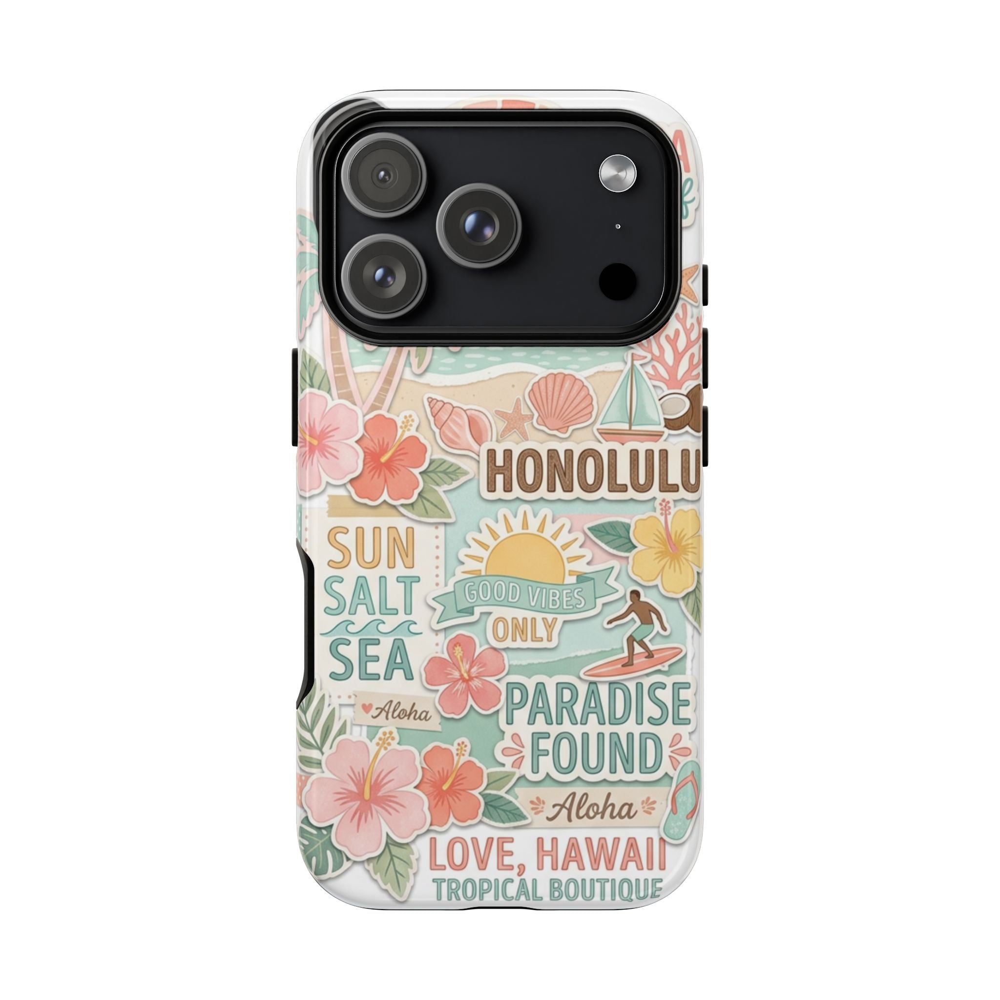 Hawaii Beach Collage Phone Case | Tropical Honolulu Floral Paradise
