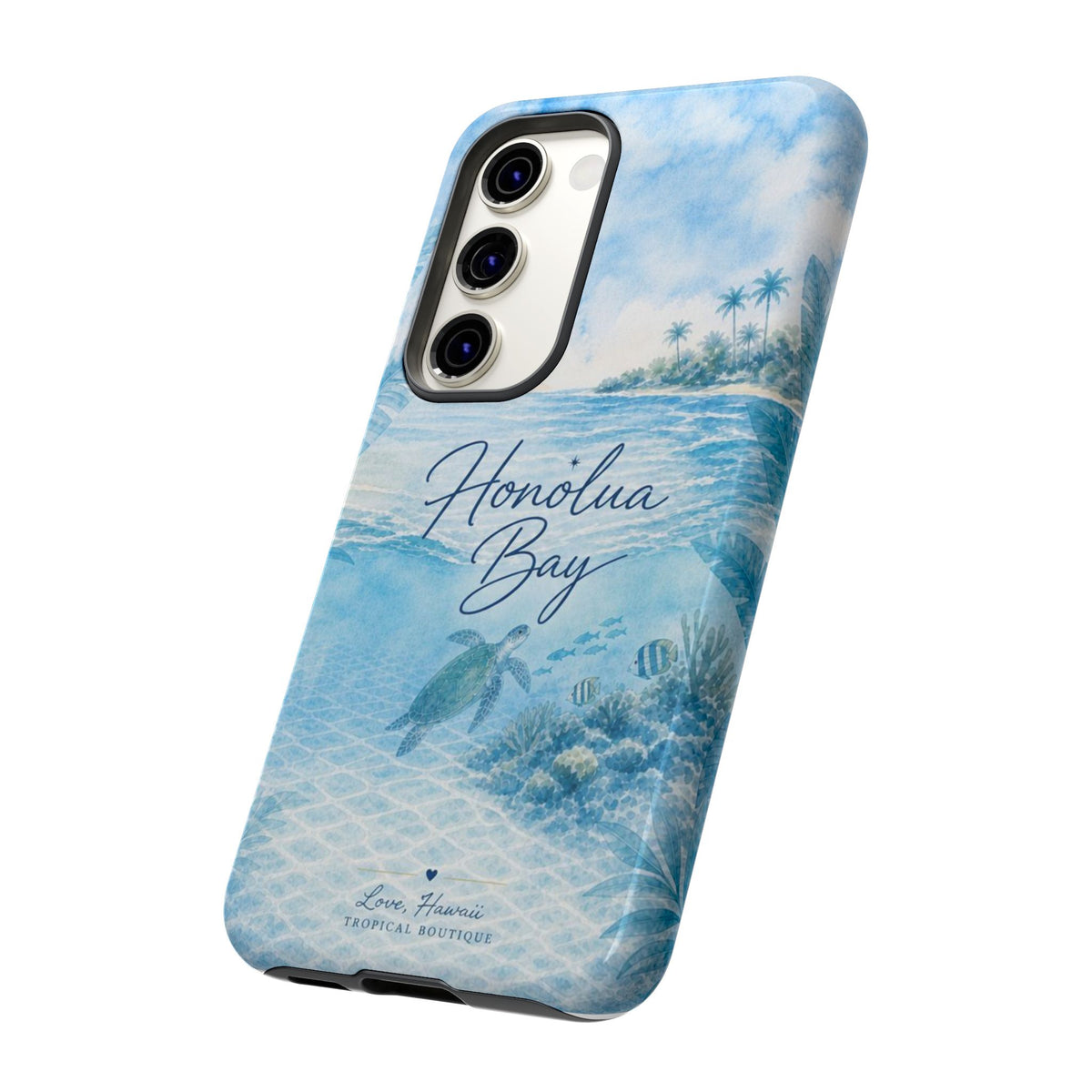 Honolua Bay Hawaii Tough Case | Sea Turtle Ocean Art | Tropical Watercolor Phone Cover