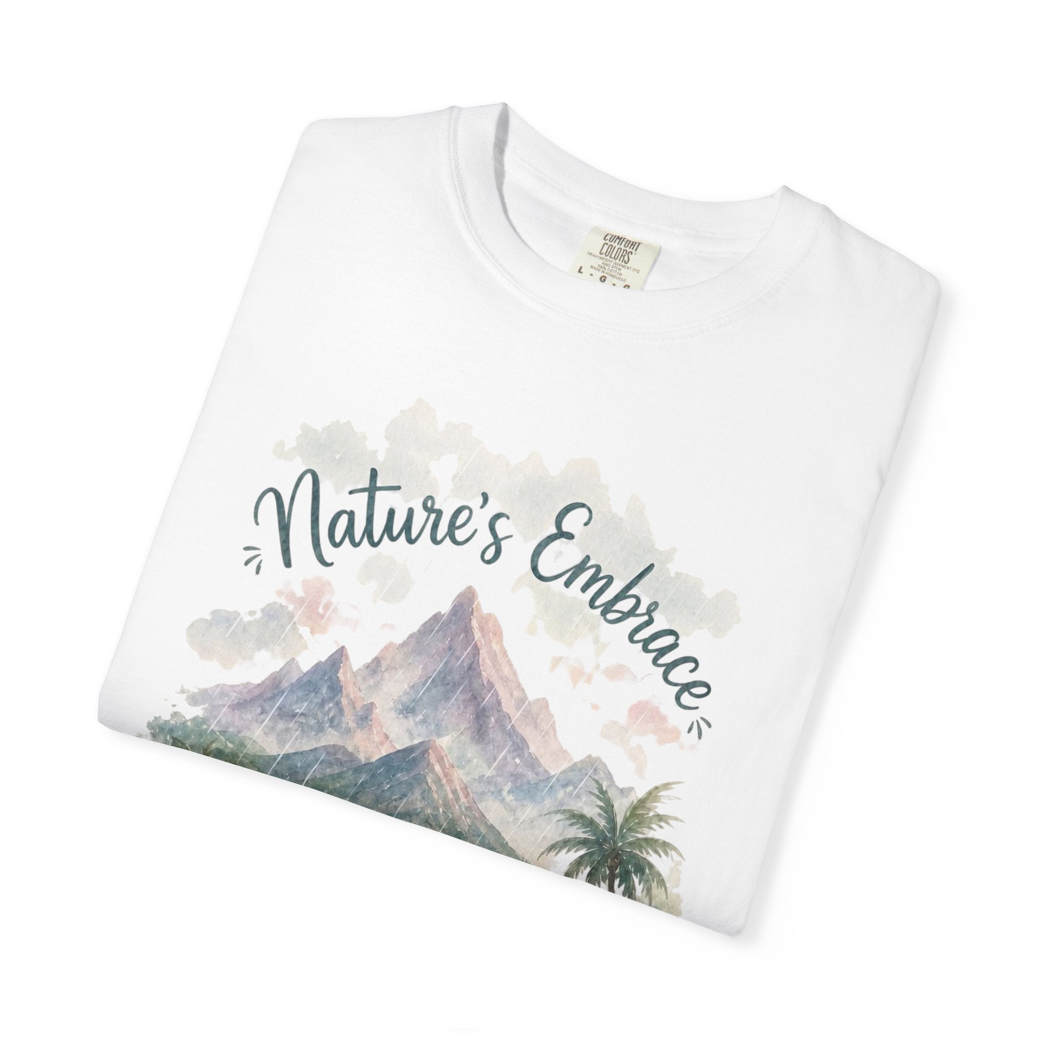 Nature's Embrace Mountain & Tropical Floral T-Shirt