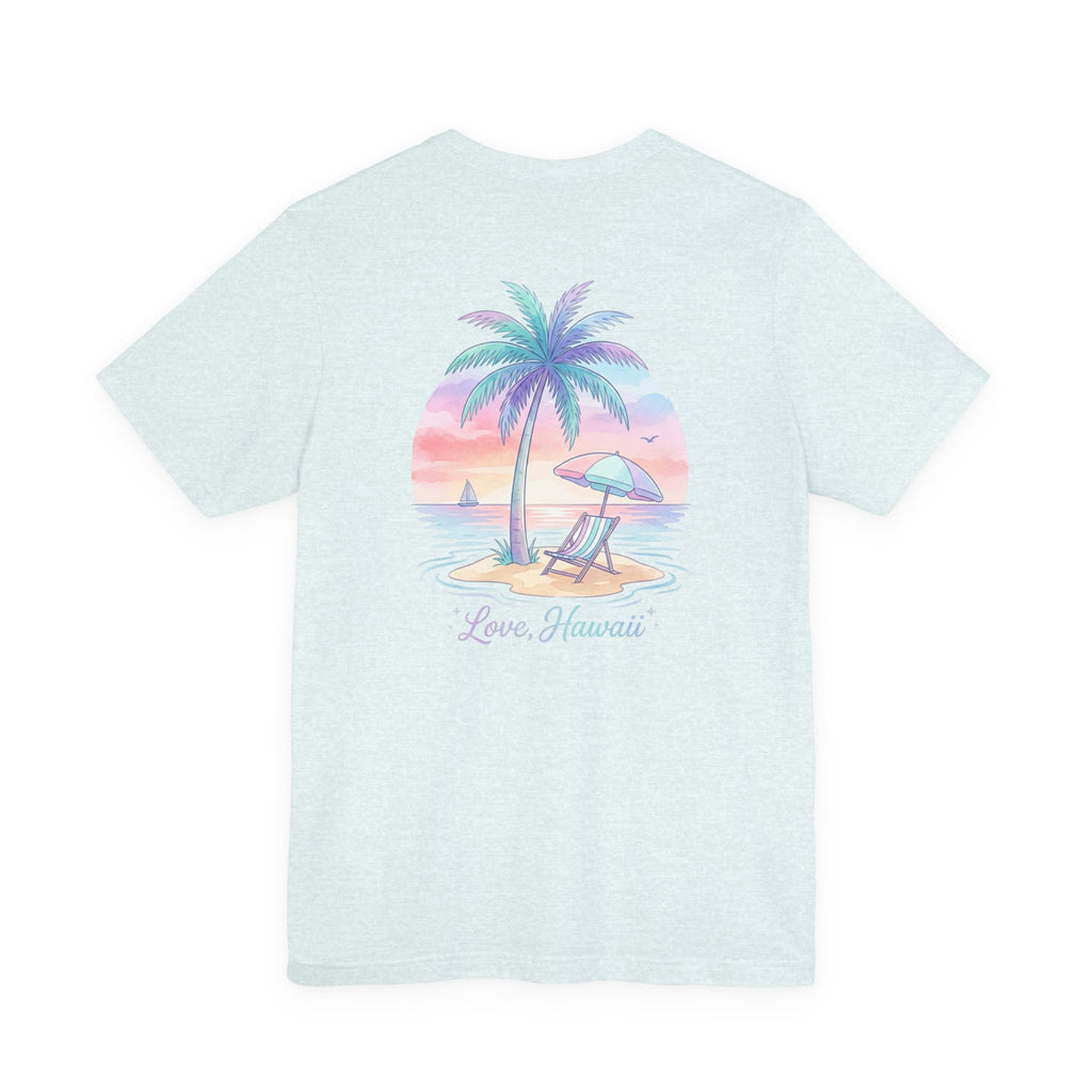 T-Shirt — Lanikai Hawaii Pastel Beach Palm Graphic Tee