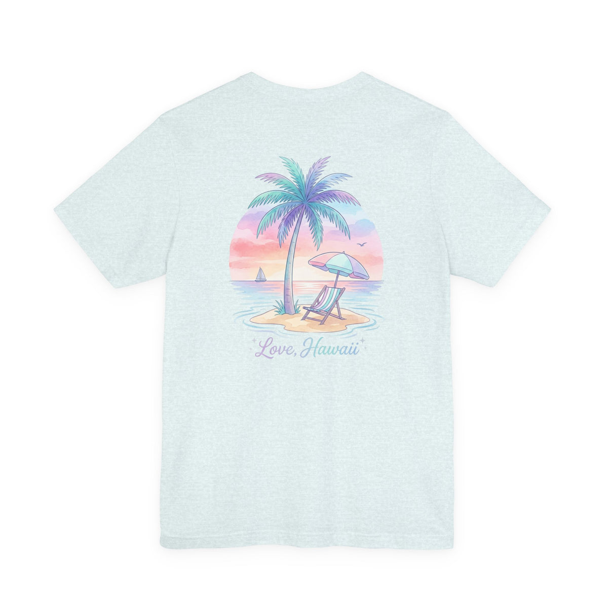 T-Shirt — Lanikai Hawaii Pastel Beach Palm Graphic Tee