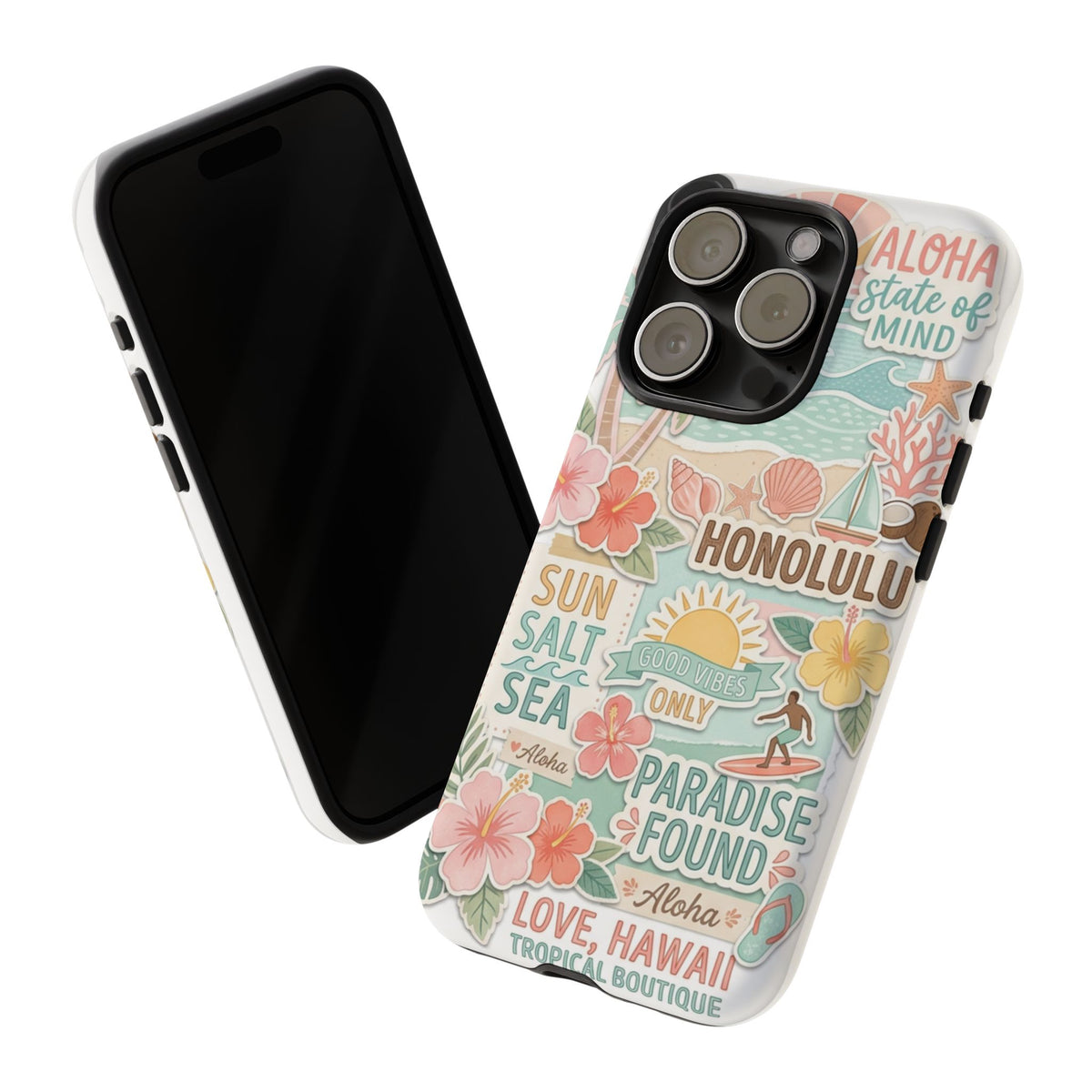 Hawaii Beach Collage Phone Case | Tropical Honolulu Floral Paradise