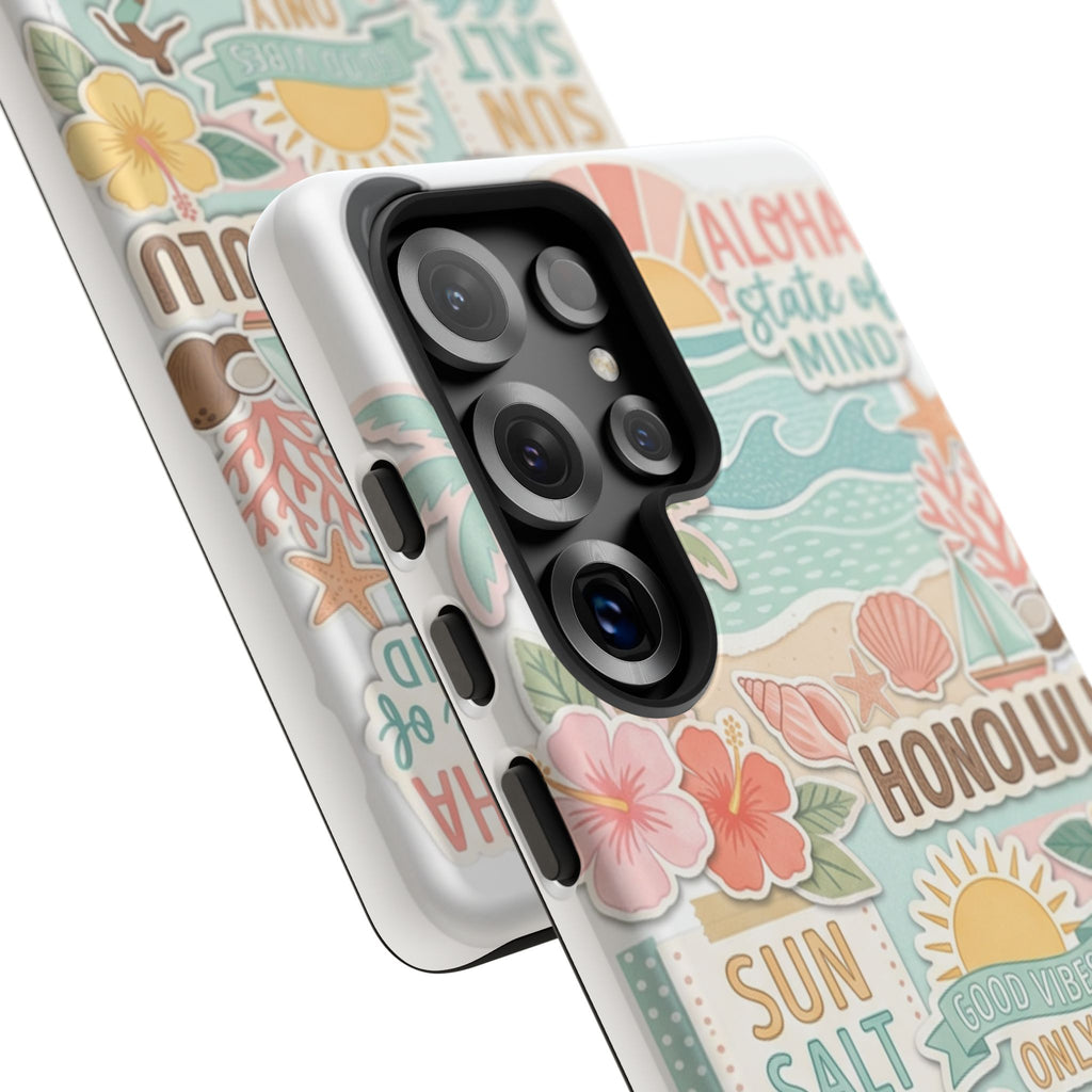 Hawaii Beach Collage Phone Case | Tropical Honolulu Floral Paradise