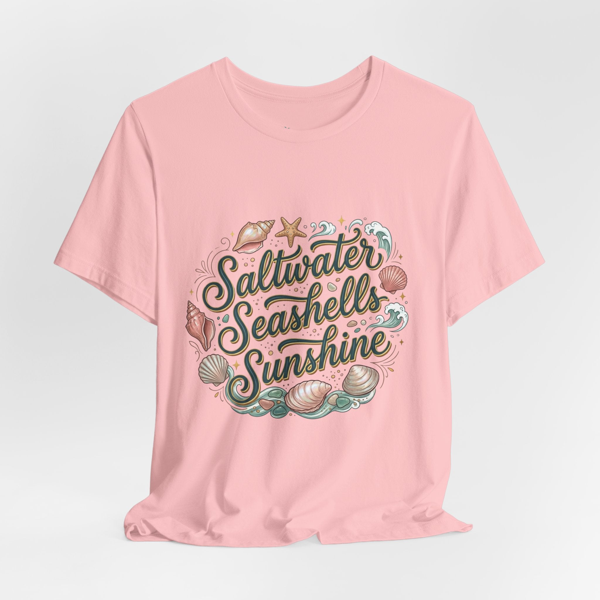 Saltwater Seashells Sunshine T-Shirt — Beachy Coastal Graphic Tee