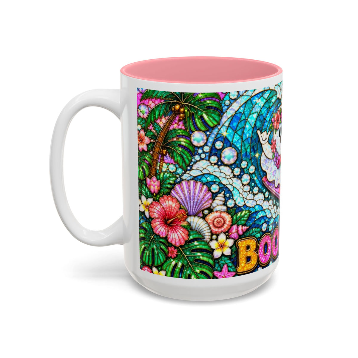BOOLOHA Surfing Ghost Mug | Two-Tone Accent Coffee Cup