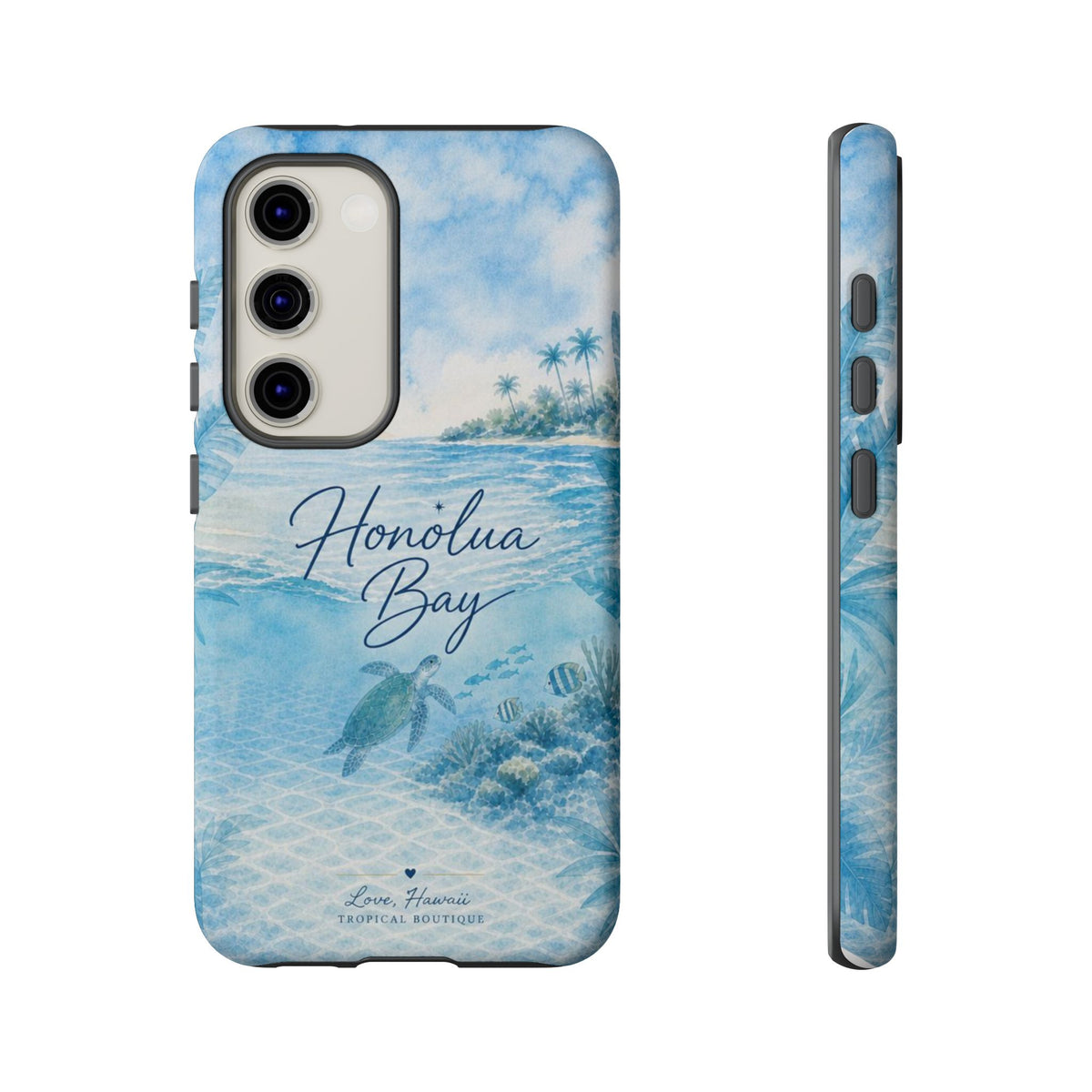 Honolua Bay Hawaii Tough Case | Sea Turtle Ocean Art | Tropical Watercolor Phone Cover