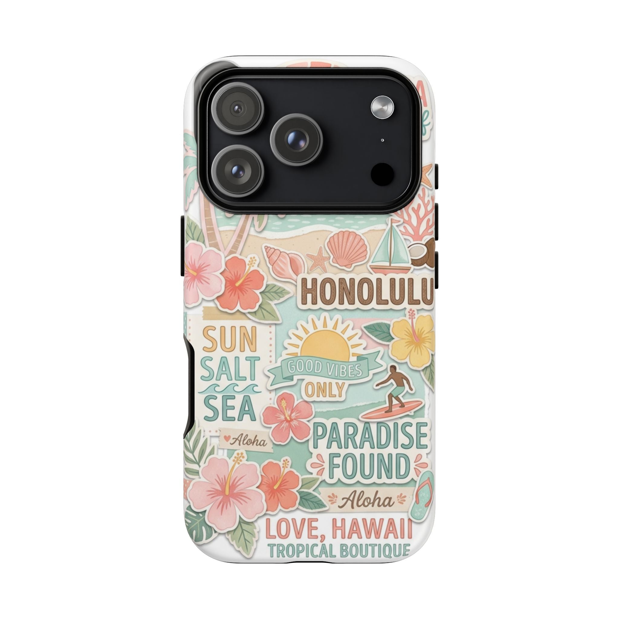 Hawaii Beach Collage Phone Case | Tropical Honolulu Floral Paradise