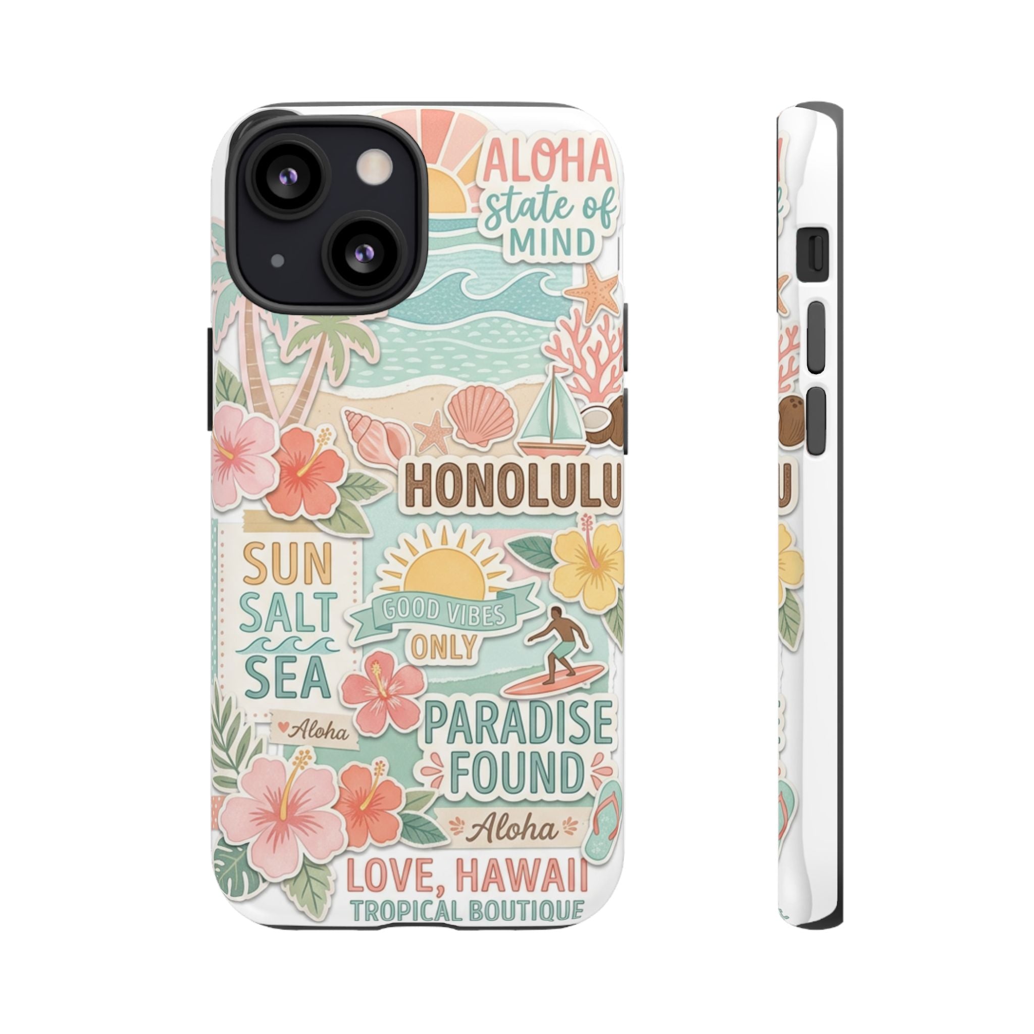 Hawaii Beach Collage Phone Case | Tropical Honolulu Floral Paradise