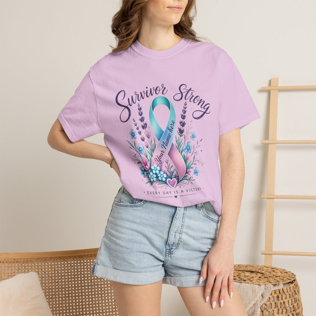 Survivor Strong Ribbon T-Shirt — Thyroid & Awareness Support Tee