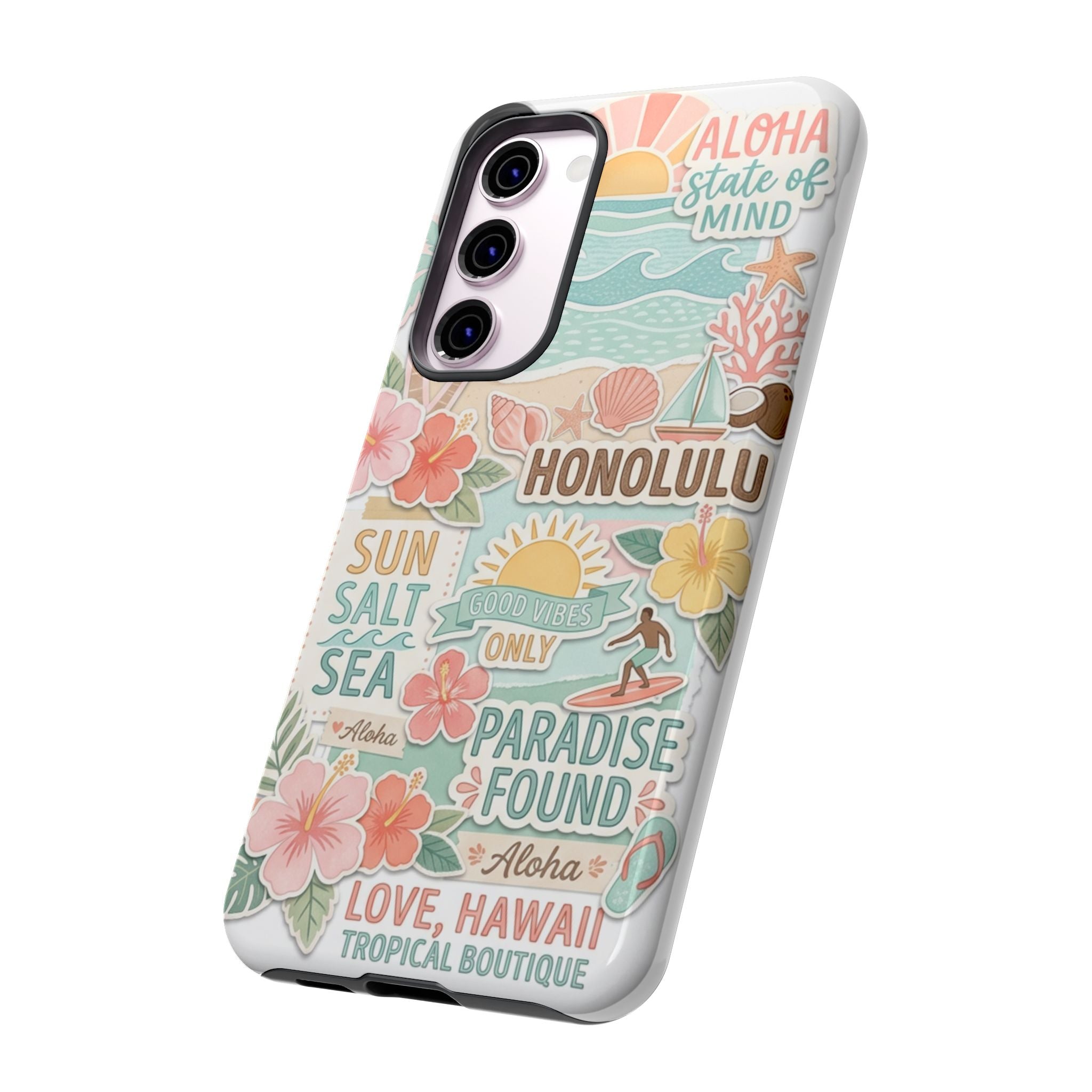 Hawaii Beach Collage Phone Case | Tropical Honolulu Floral Paradise