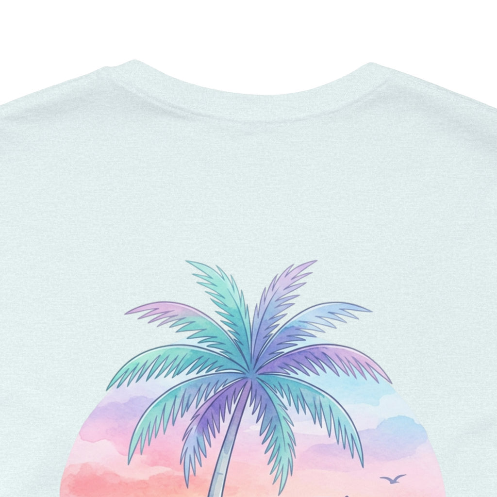 T-Shirt — Lanikai Hawaii Pastel Beach Palm Graphic Tee