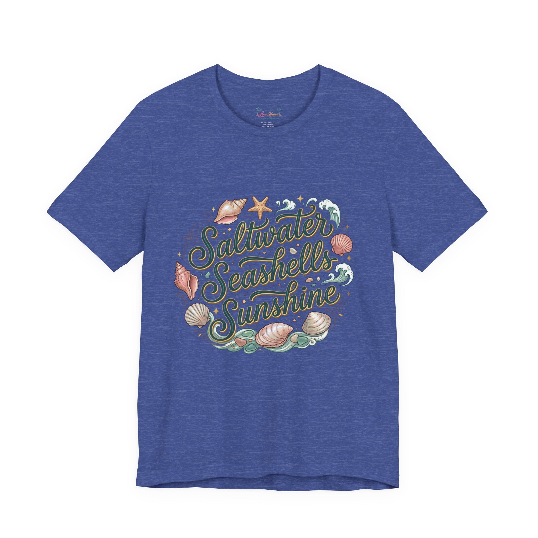 Saltwater Seashells Sunshine T-Shirt — Beachy Coastal Graphic Tee