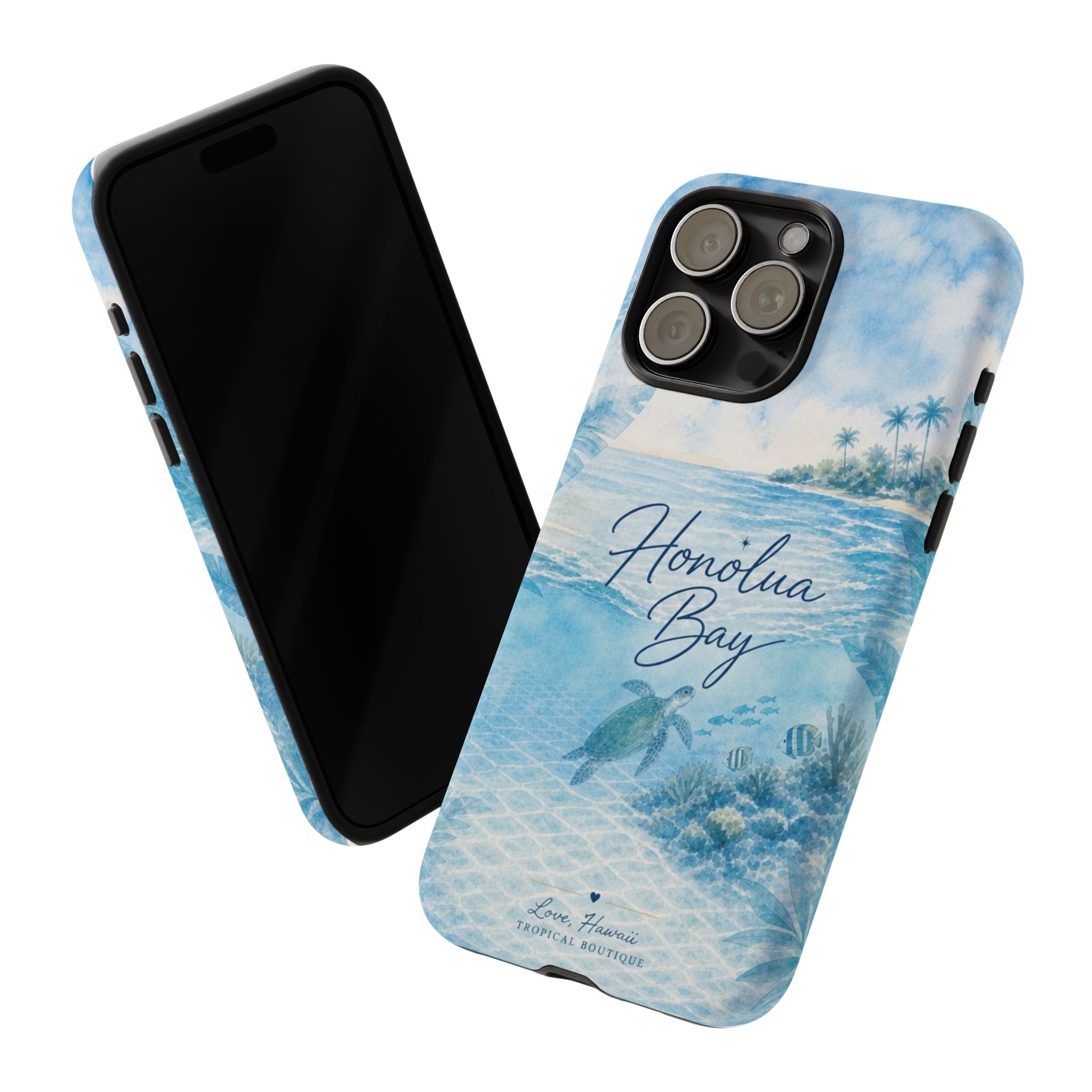 Honolua Bay Hawaii Tough Case | Sea Turtle Ocean Art | Tropical Watercolor Phone Cover