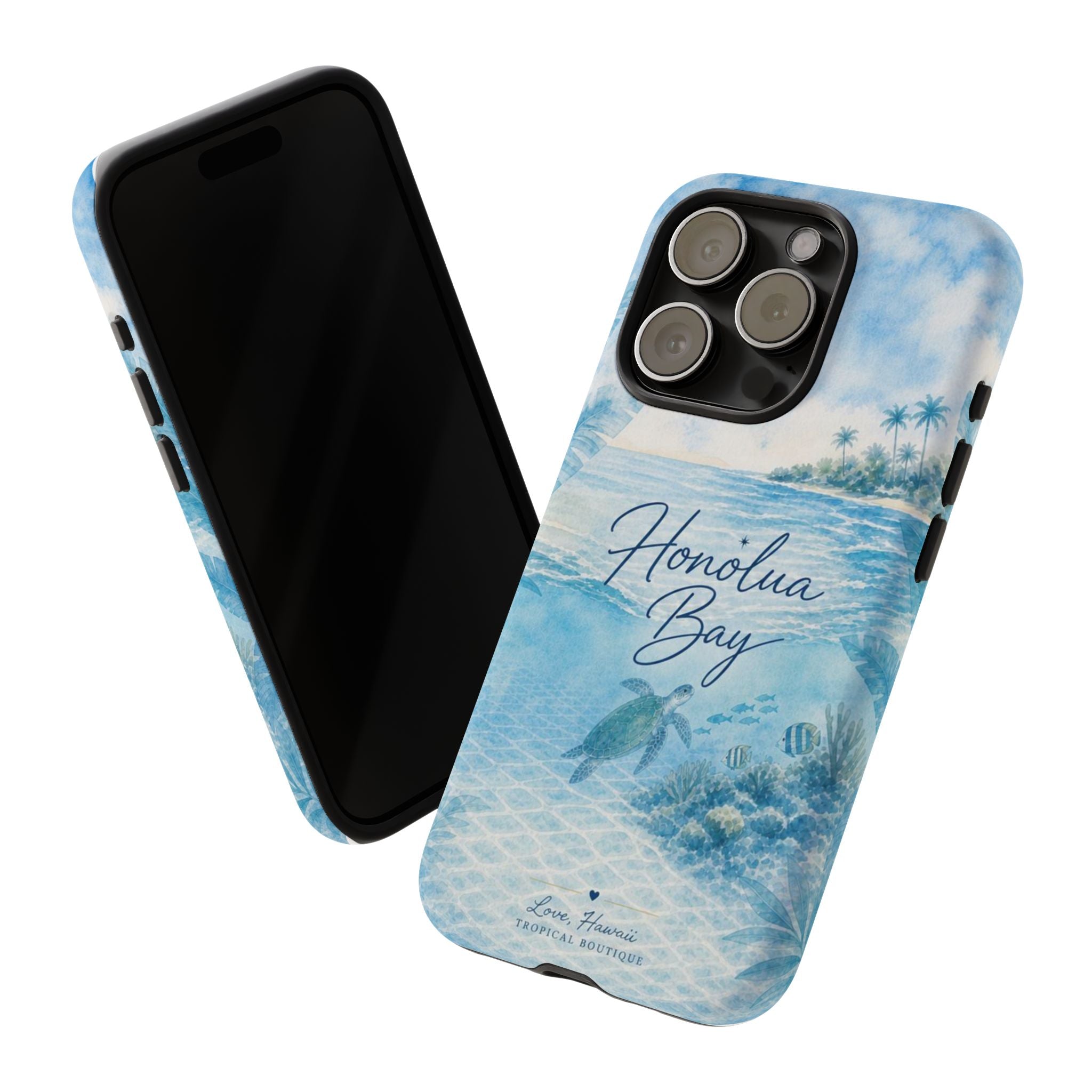 Honolua Bay Hawaii Tough Case | Sea Turtle Ocean Art | Tropical Watercolor Phone Cover