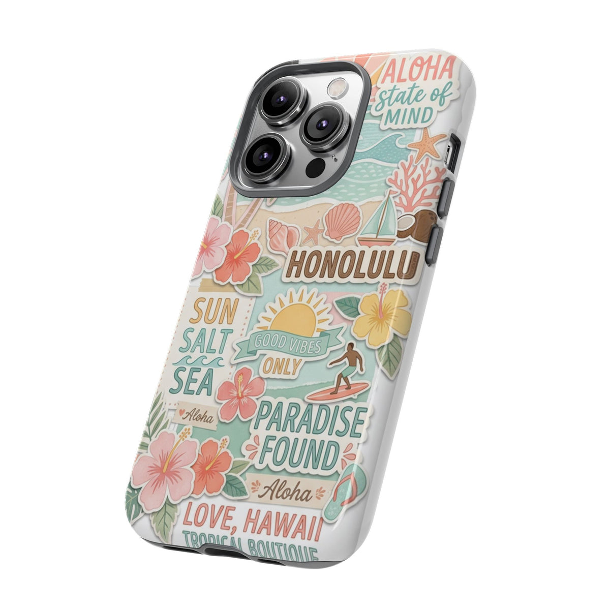 Hawaii Beach Collage Phone Case | Tropical Honolulu Floral Paradise
