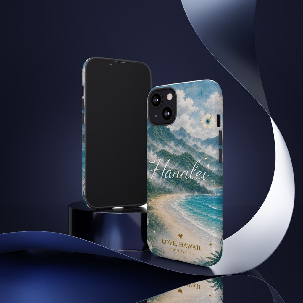 Hanalei Coastal Mist Hawaii Phone Case| Watercolor Tropical Art Tough Case, Love Hawaii Boutique Gift