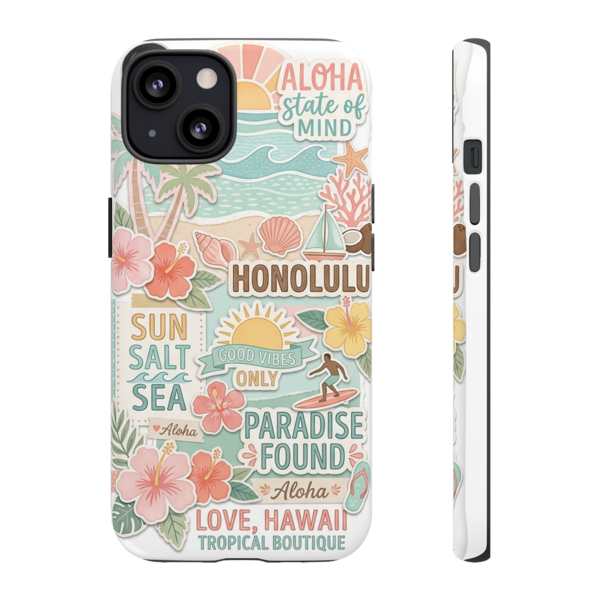 Hawaii Beach Collage Phone Case | Tropical Honolulu Floral Paradise
