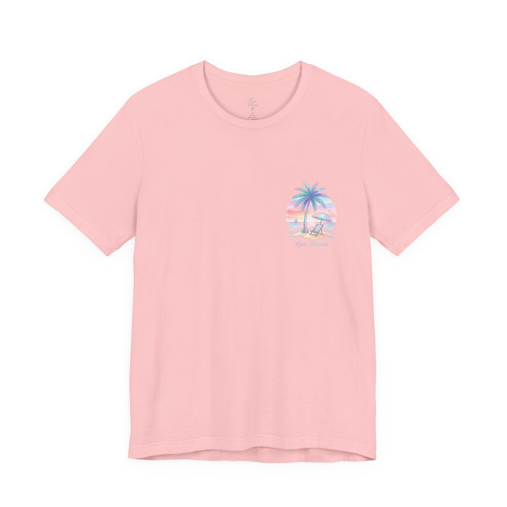 T-Shirt — Lanikai Hawaii Pastel Beach Palm Graphic Tee