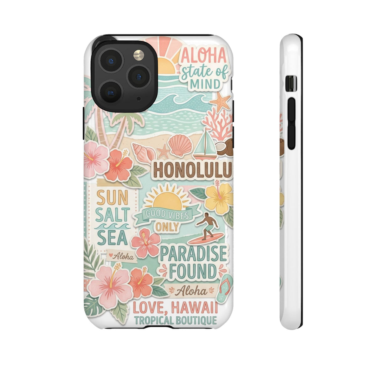 Hawaii Beach Collage Phone Case | Tropical Honolulu Floral Paradise