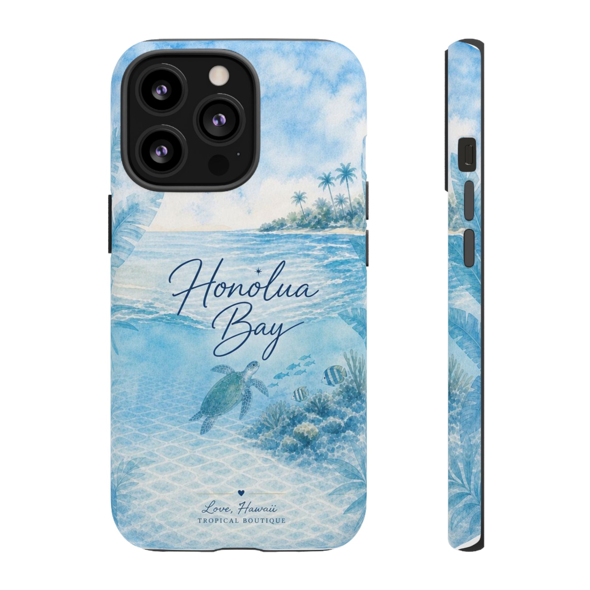 Honolua Bay Hawaii Tough Case | Sea Turtle Ocean Art | Tropical Watercolor Phone Cover